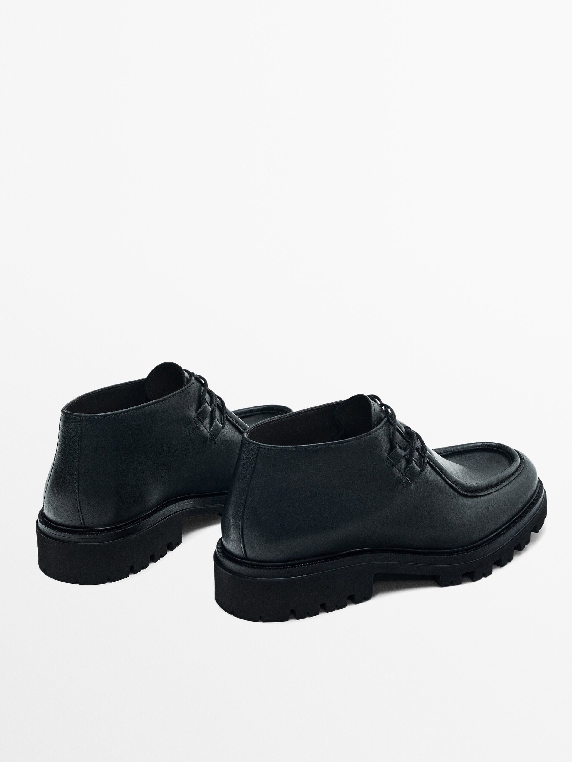 Bottines noires ganse Noir Chaussures Massimo Dutti