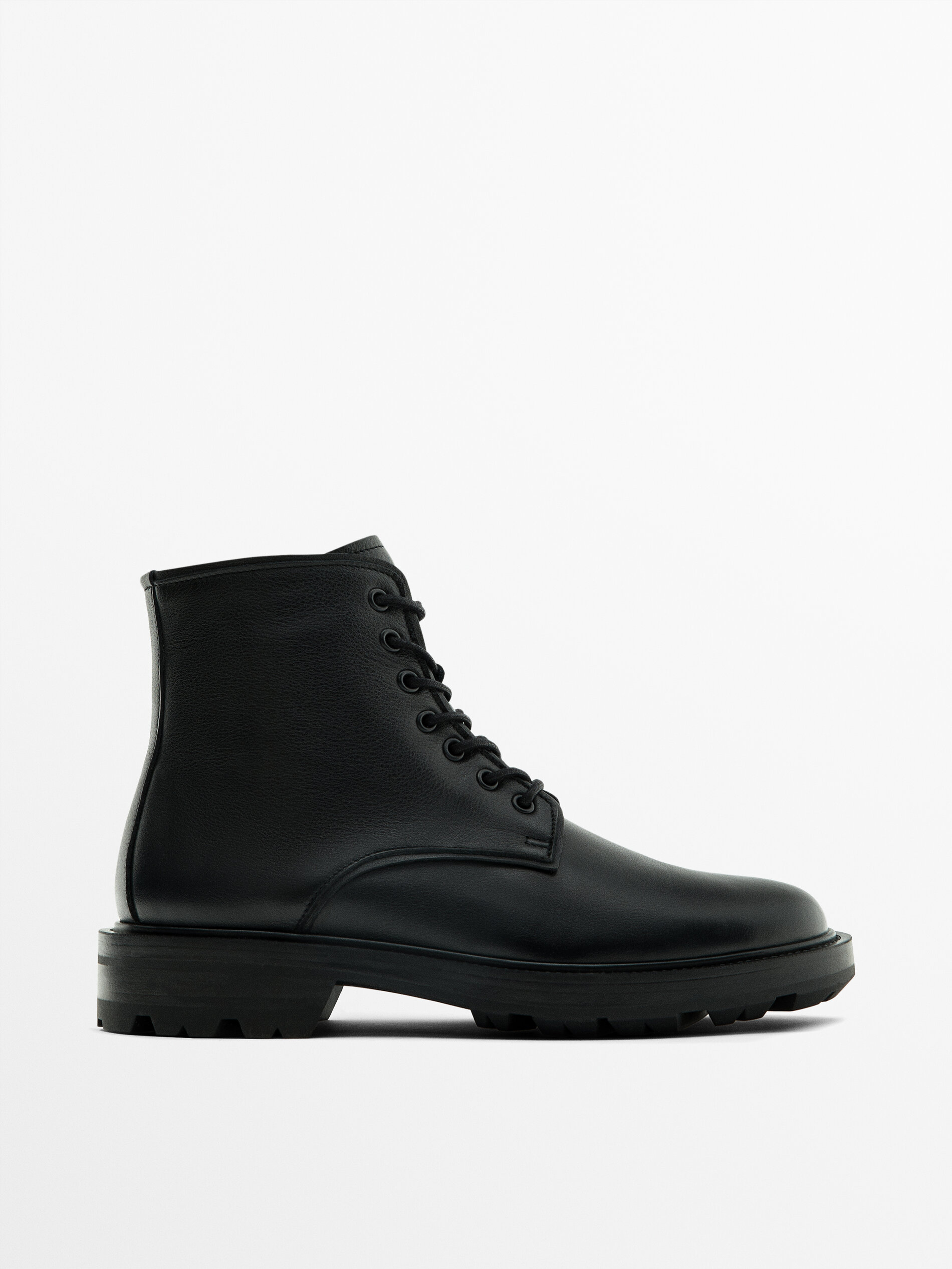 Stivali in pelle neri Nero Calzature Massimo Dutti