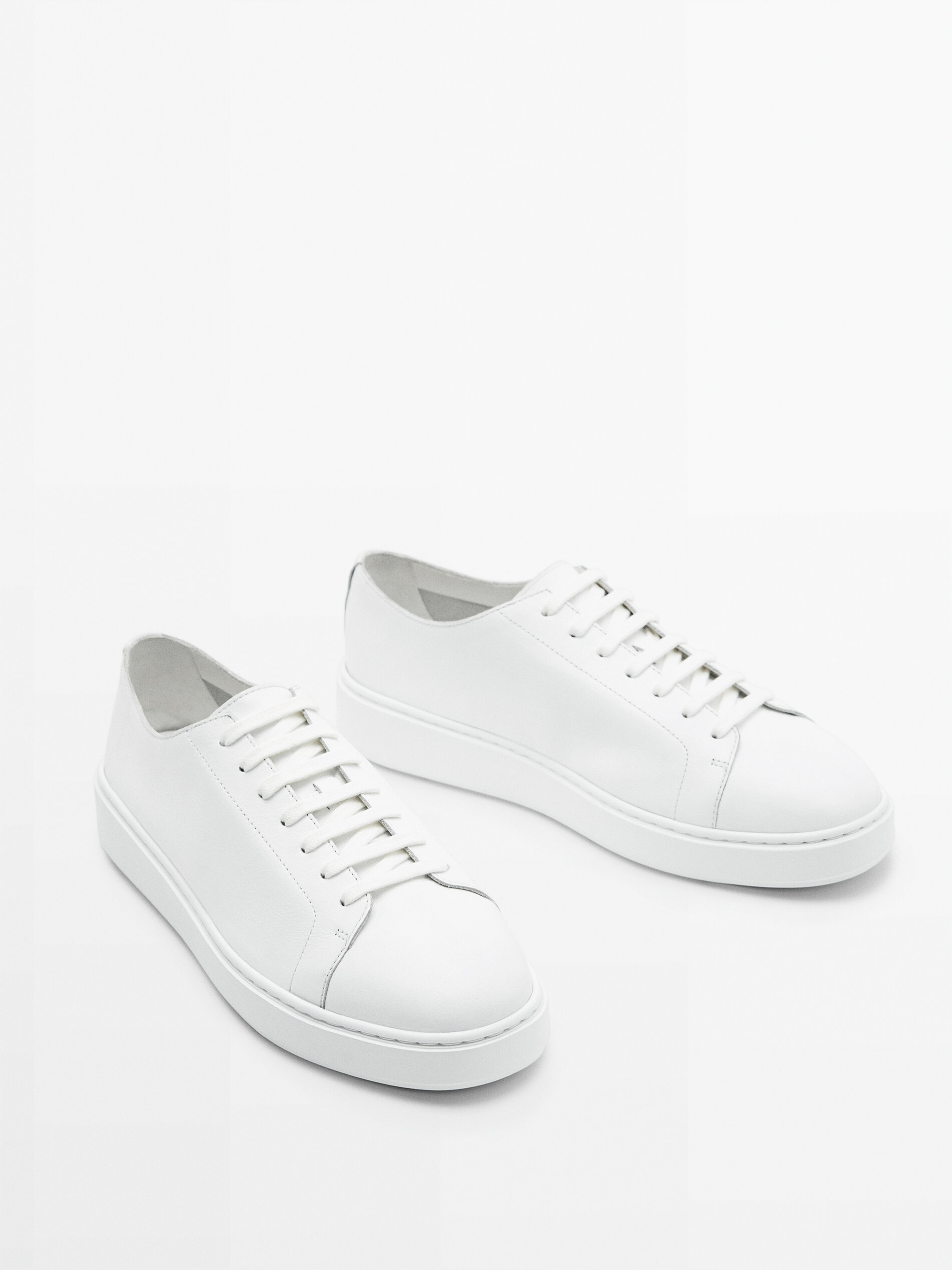 White soft clearance leather trainers