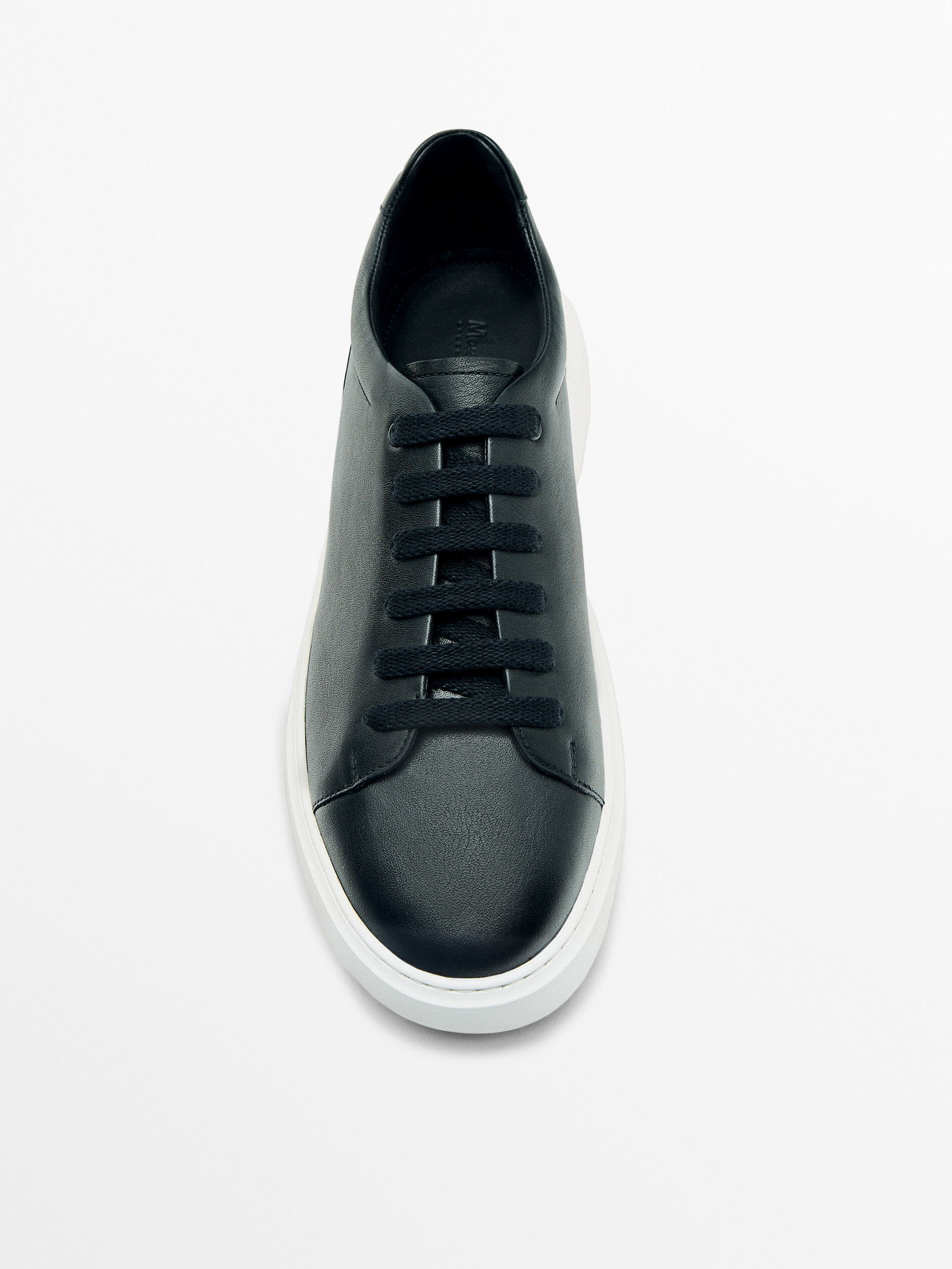 Leather trainers Blue Shoes Massimo Dutti