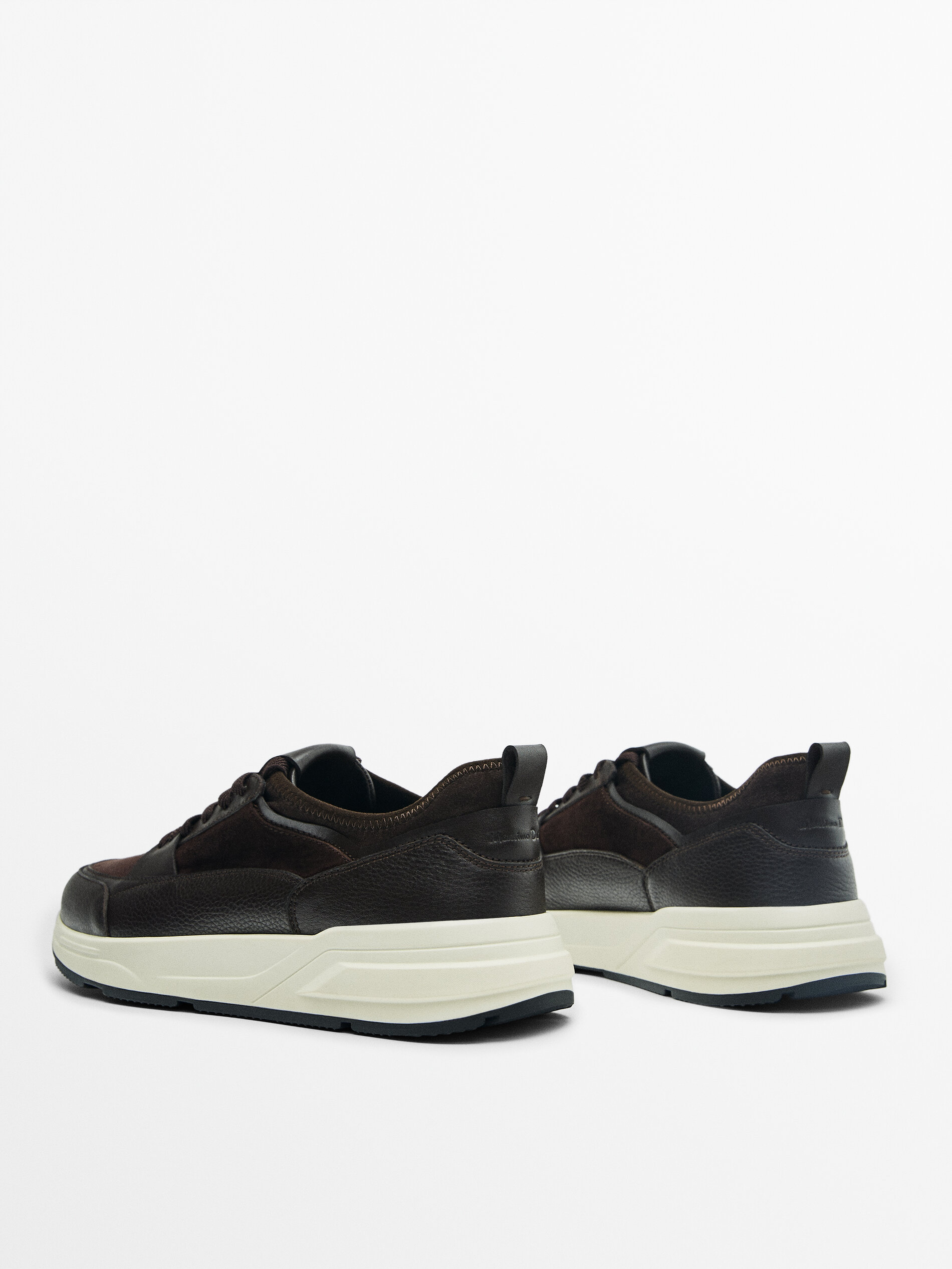 Dark brown nubuck trainers Brown Shoes Massimo Dutti