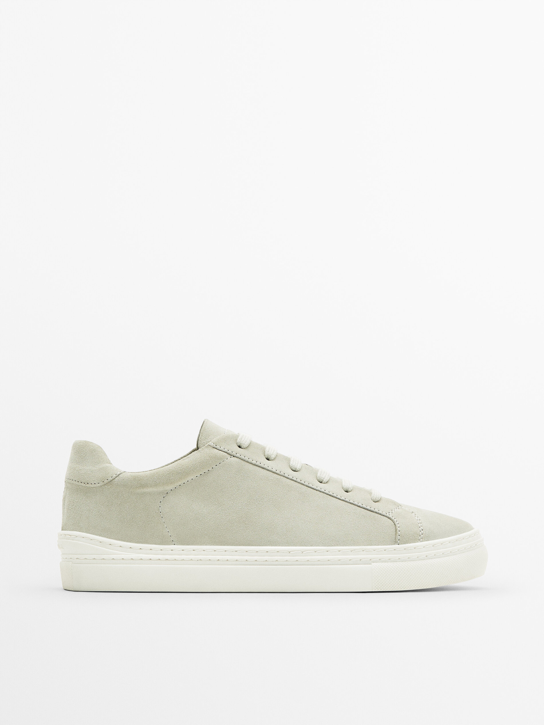 Deportivo piel serraje Blanco Zapatos Massimo Dutti