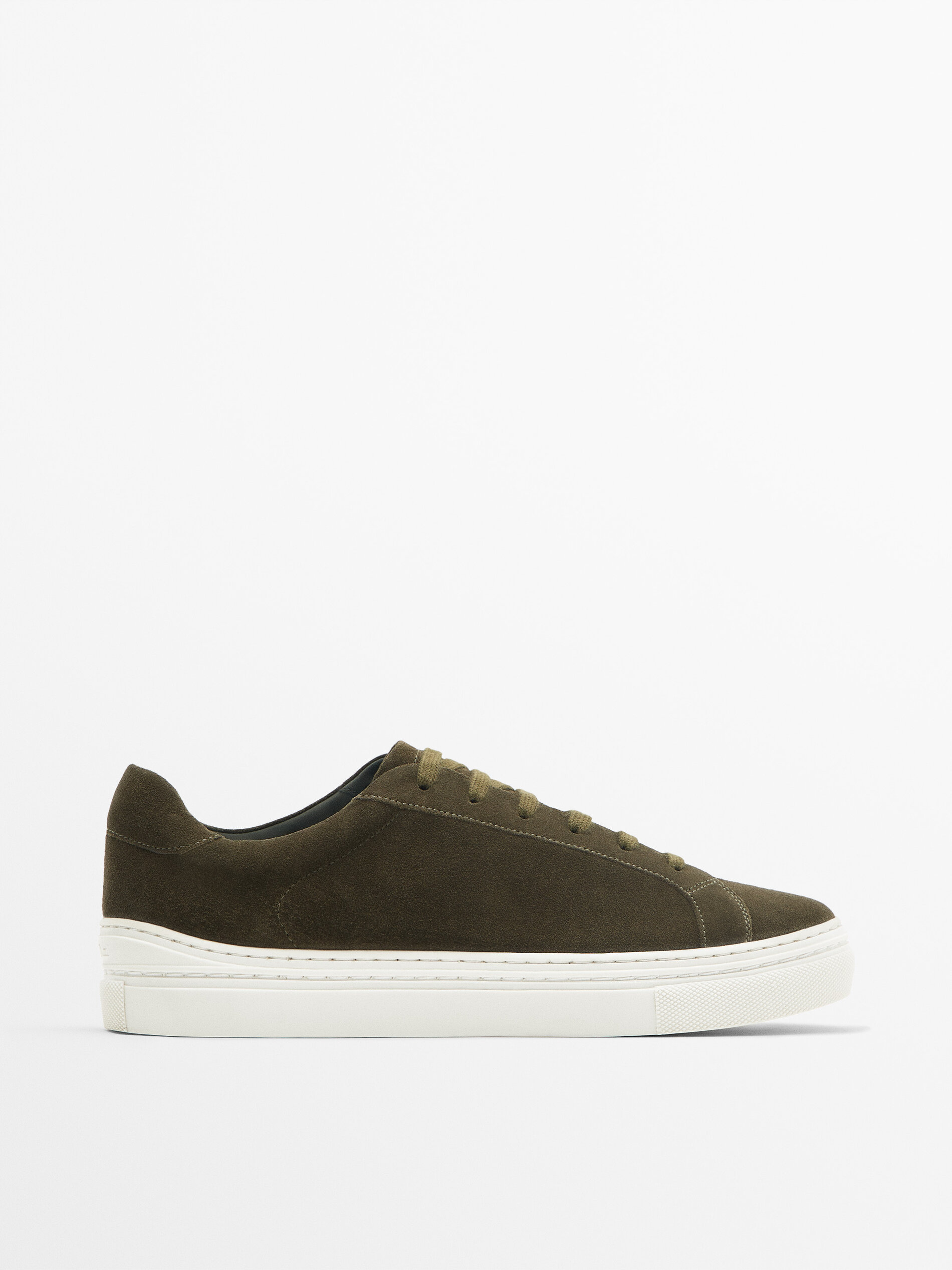 Khaki best sale suede trainers
