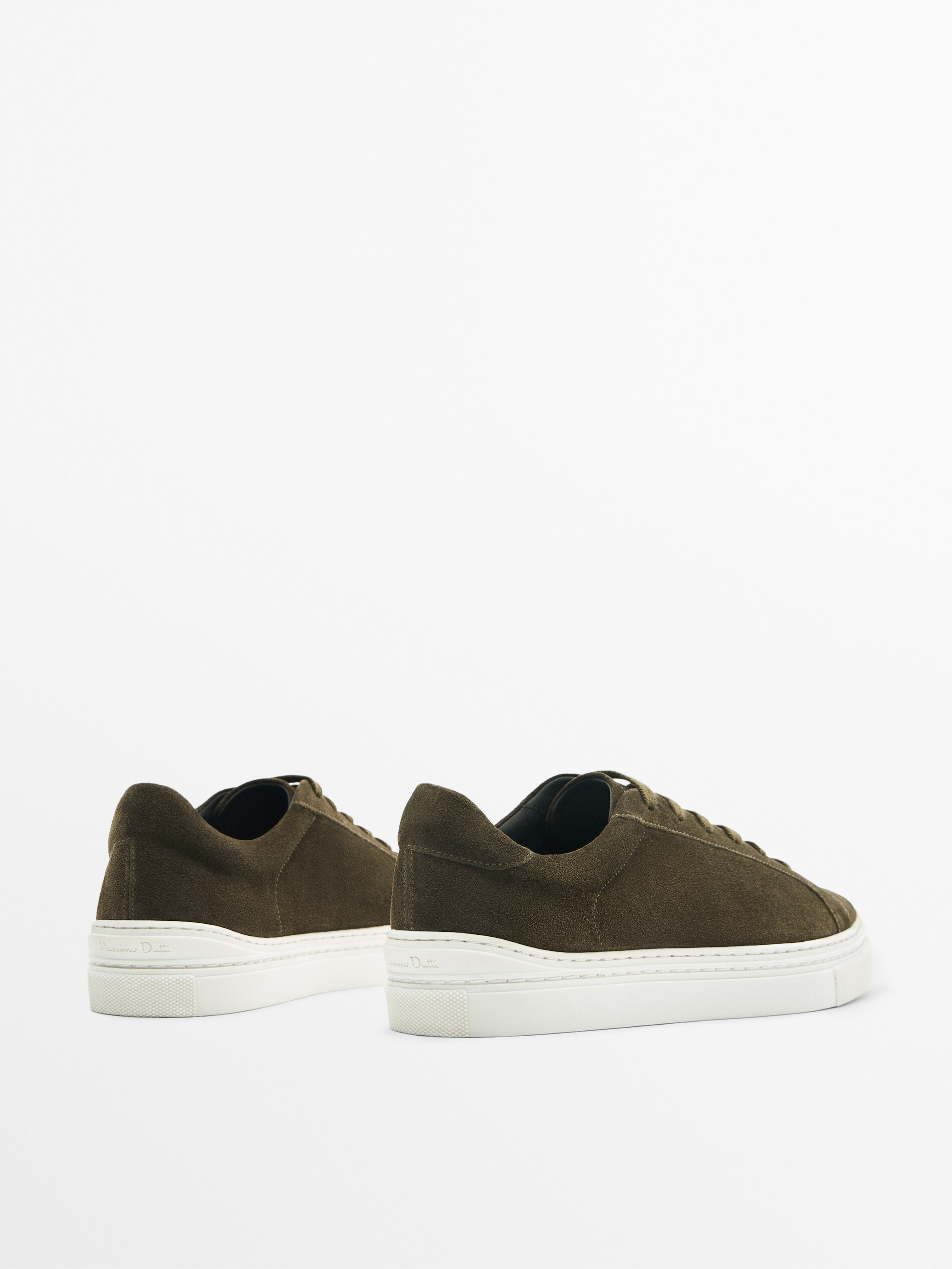 Khaki discount suede trainers