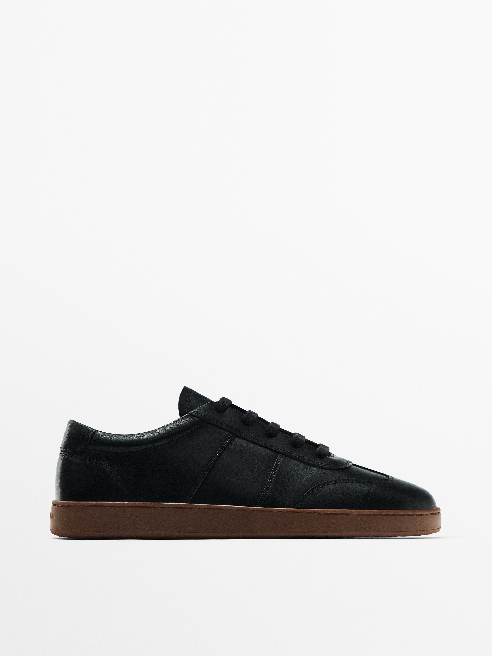 Leather trainers Black Shoes Massimo Dutti