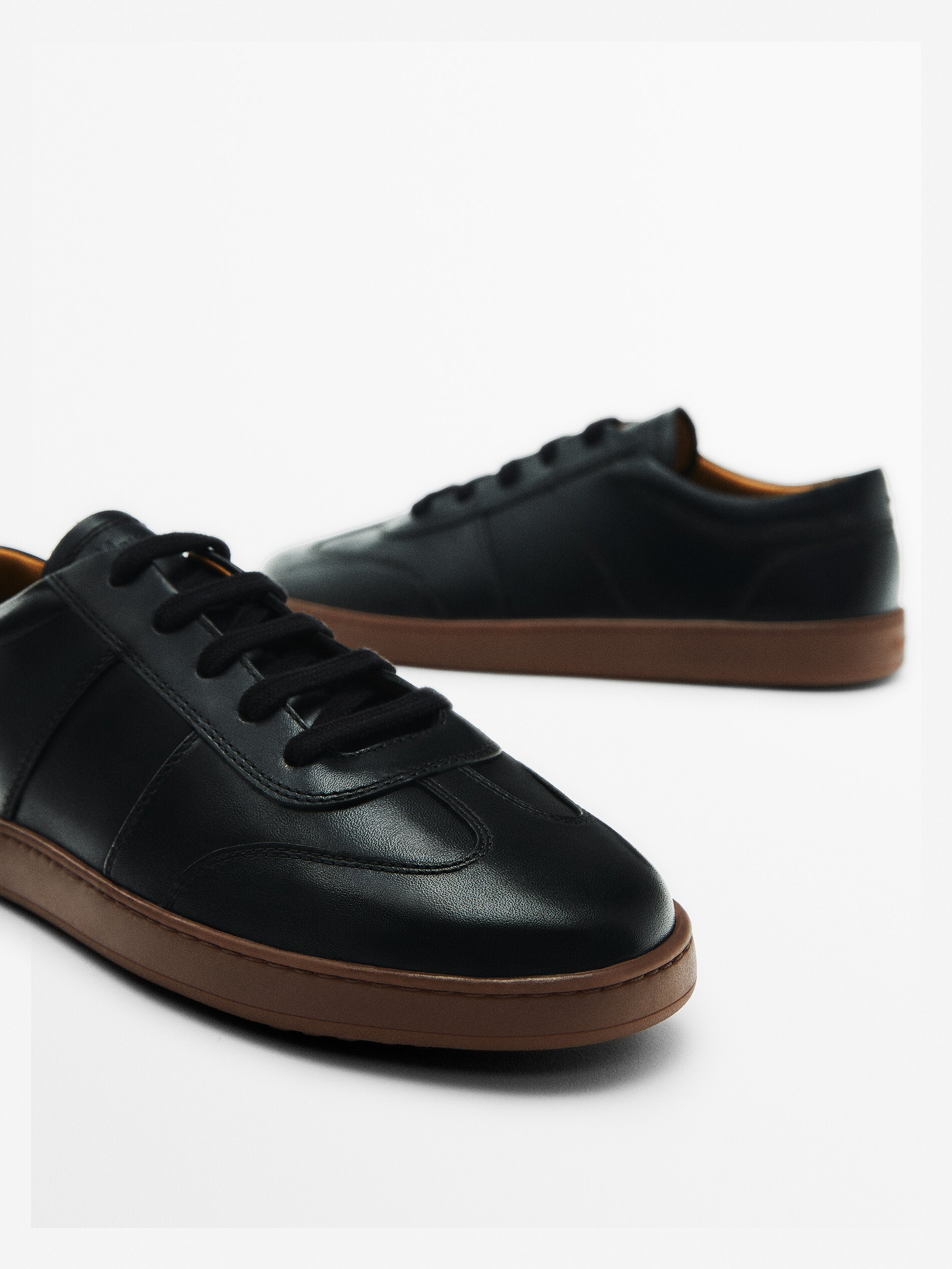 Massimo dutti new arrivals white leather trainers
