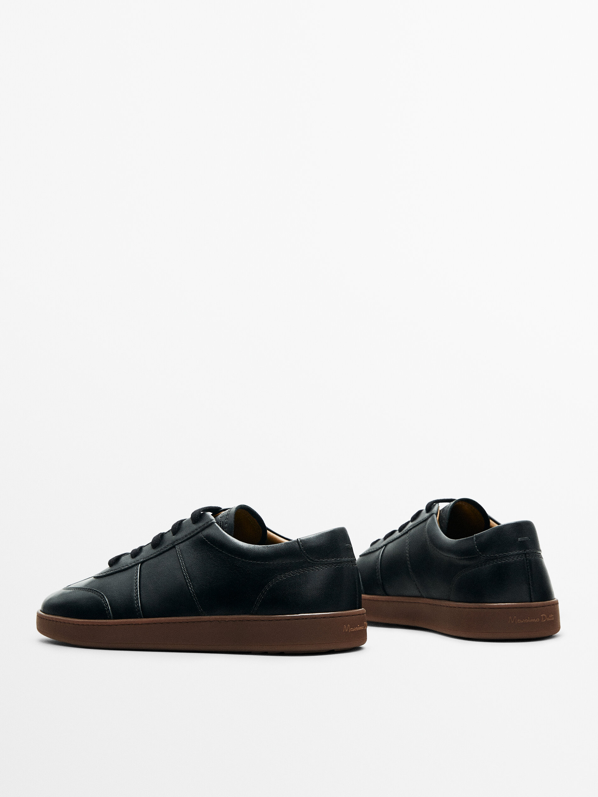 Leather trainers Black Shoes Massimo Dutti