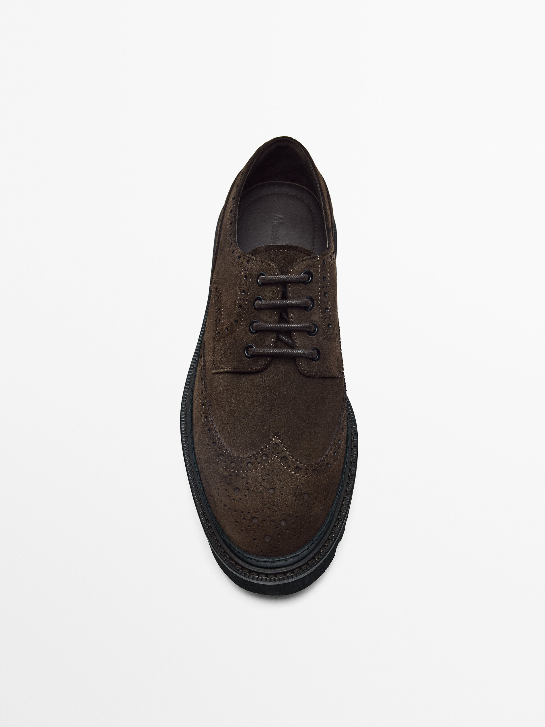 Scarpe brogue in pelle scamosciata