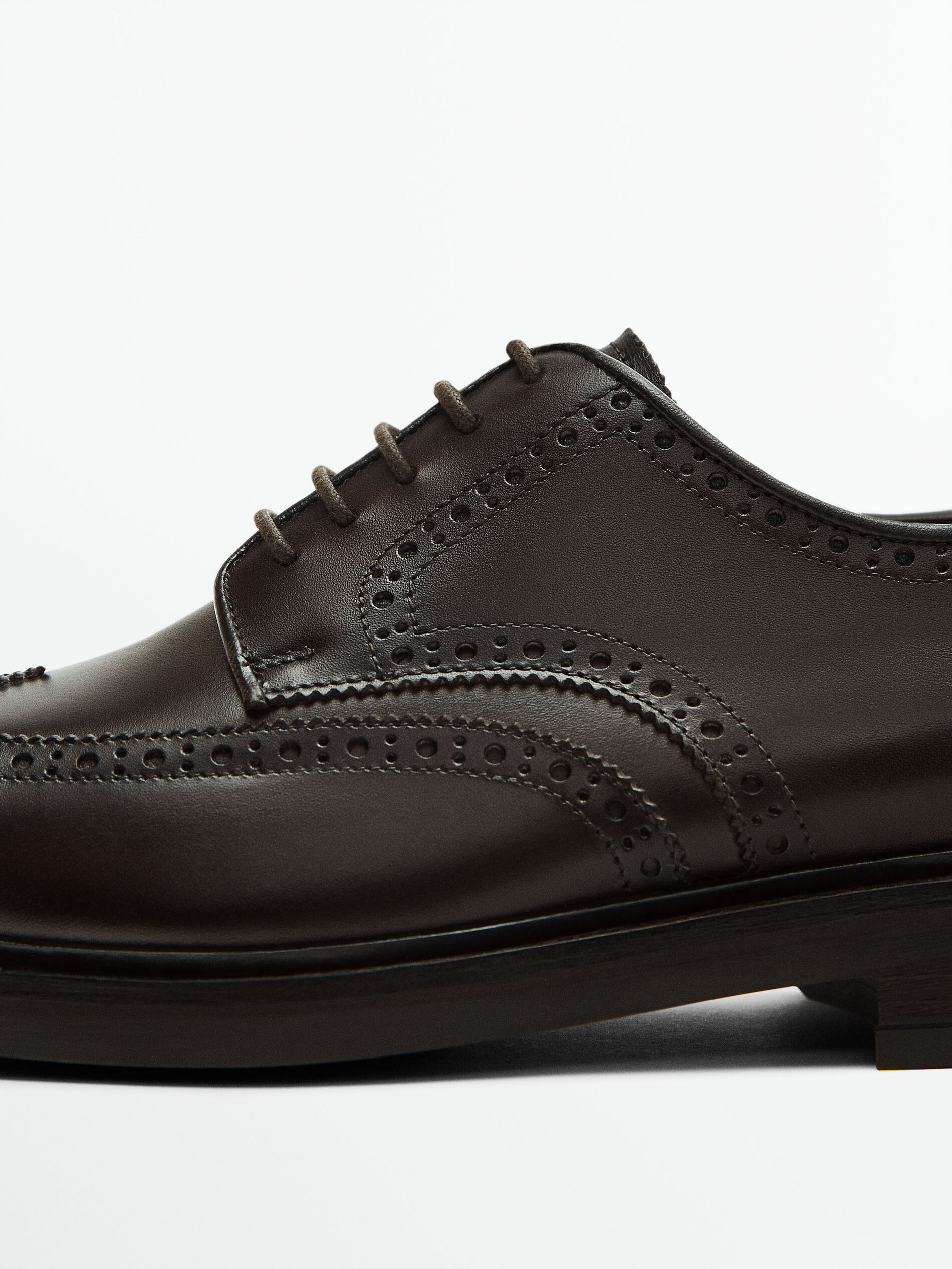 Brown nappa brogues Brown Shoes Massimo Dutti