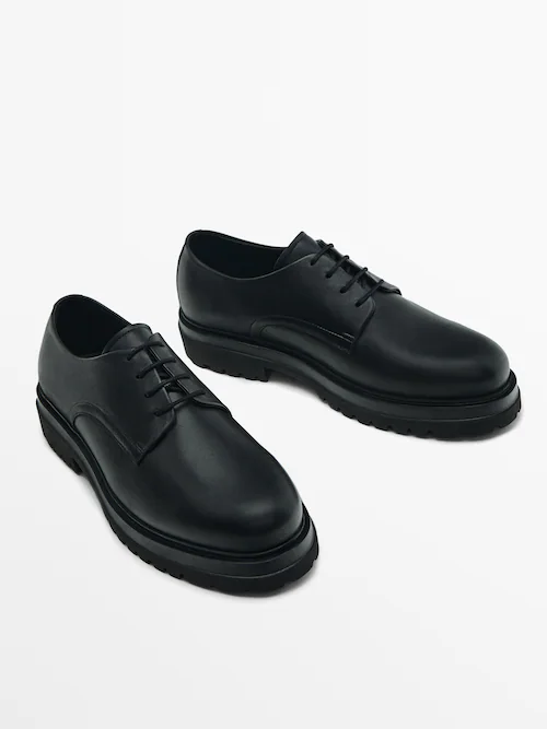 Black derby shoes · Black | Massimo · Dutti Shoes