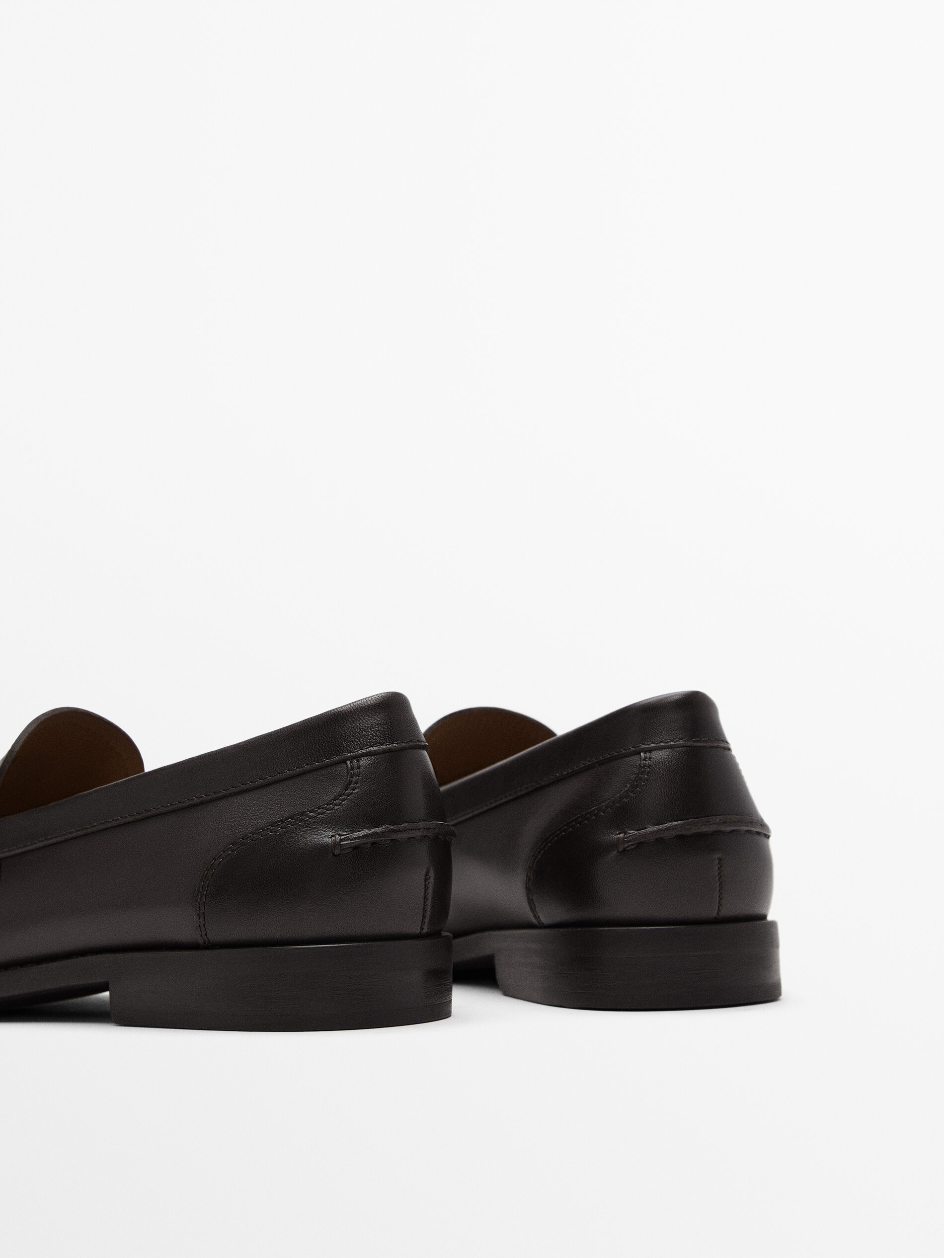 Leather loafers Brown Black Shoes Massimo Dutti
