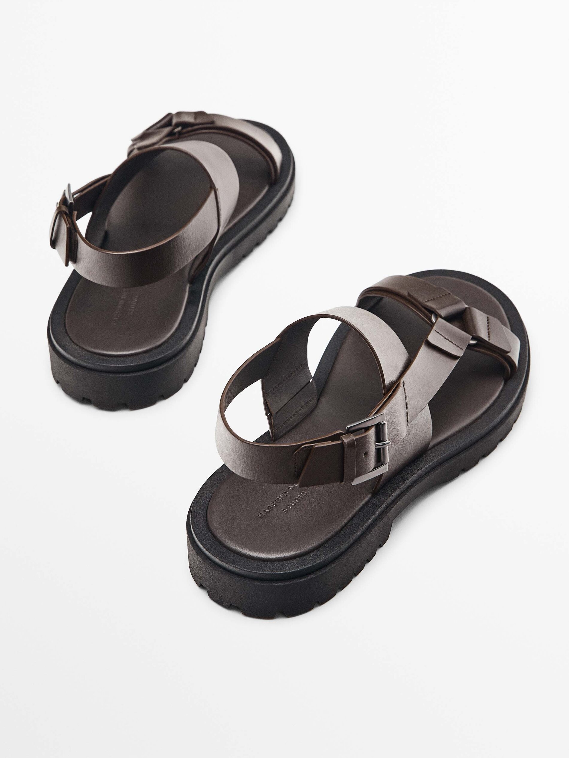 Brown leather sandals Studio