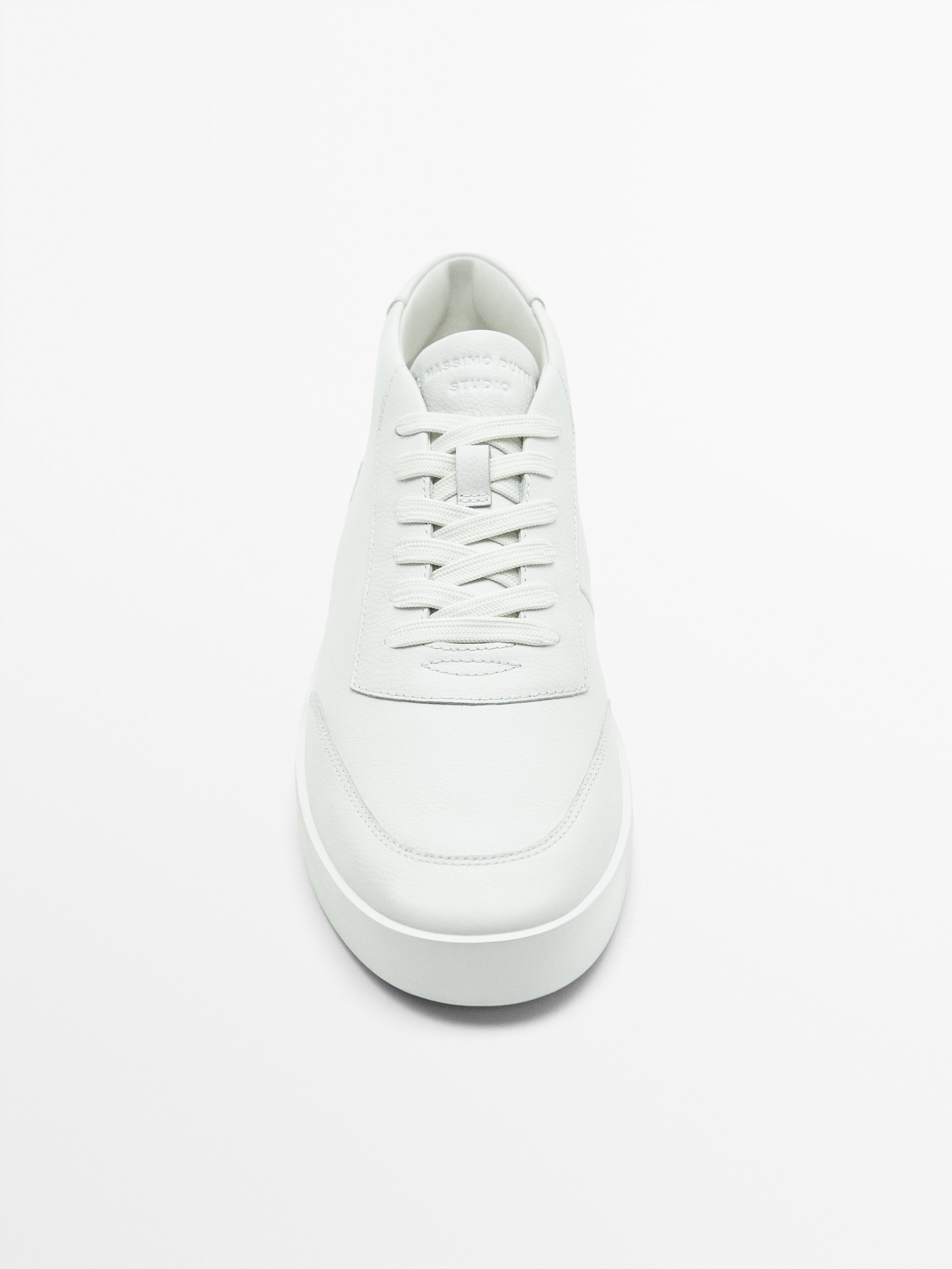White high top trainers Studio White Shoes Massimo Dutti
