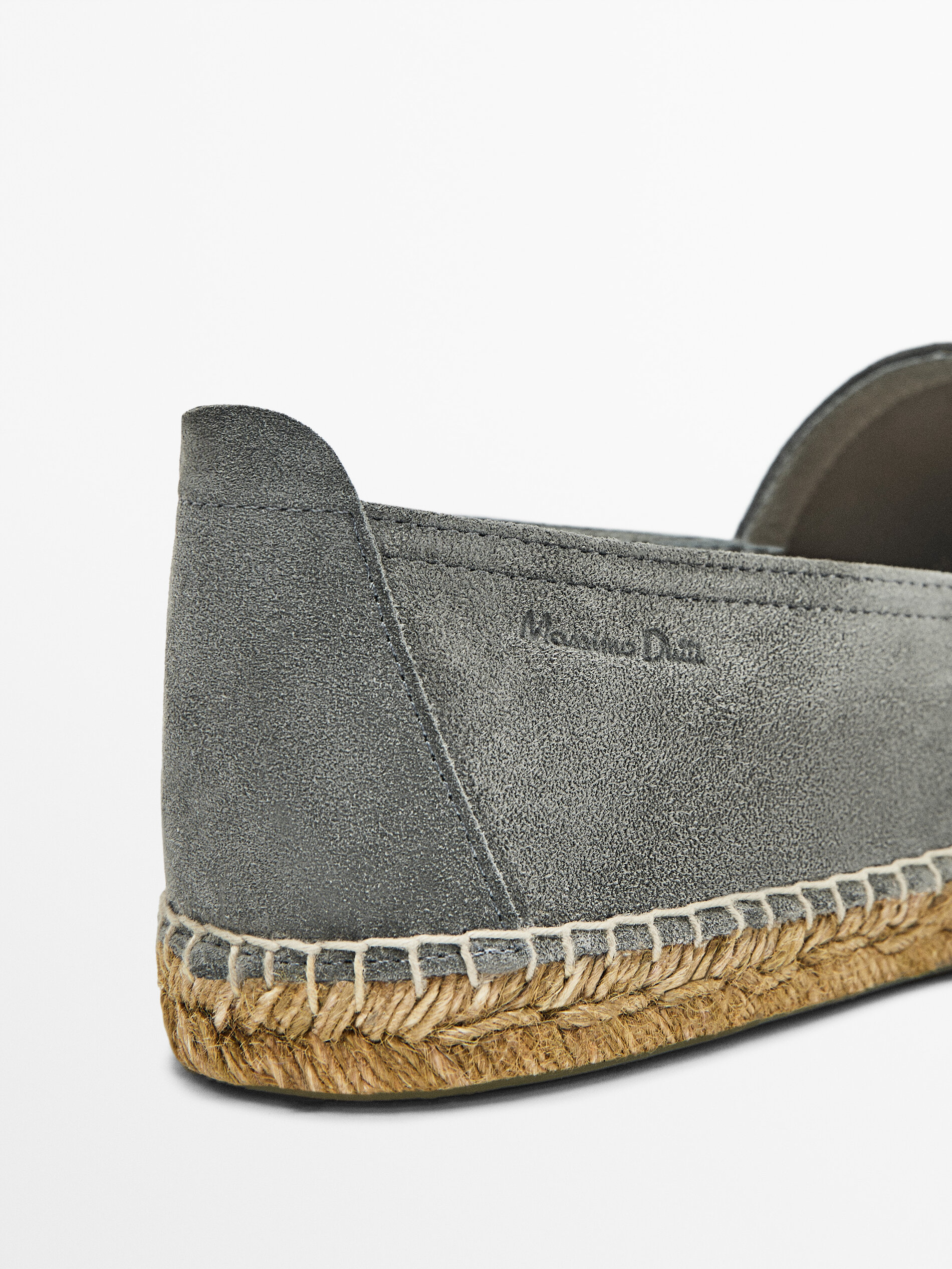 Split suede espadrilles Grey Shoes Massimo Dutti