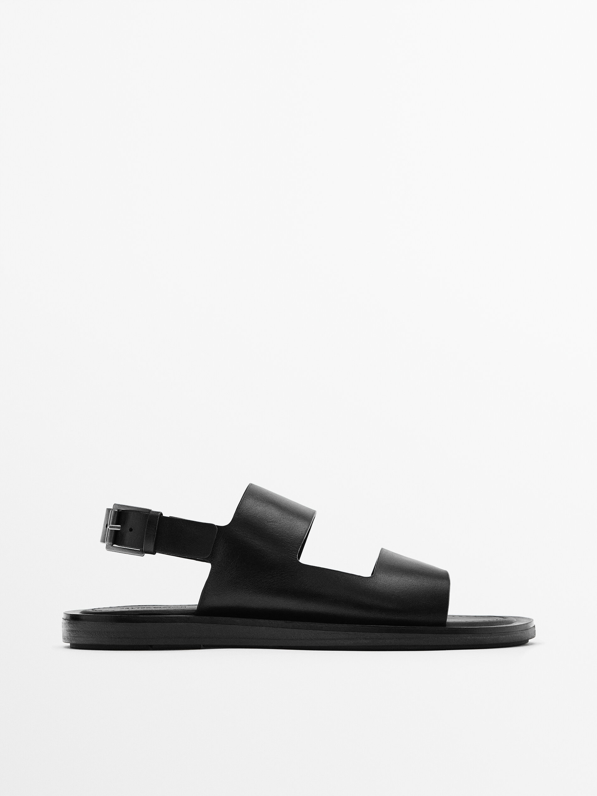 Black leather sandals Limited Edition Black Shoes Massimo