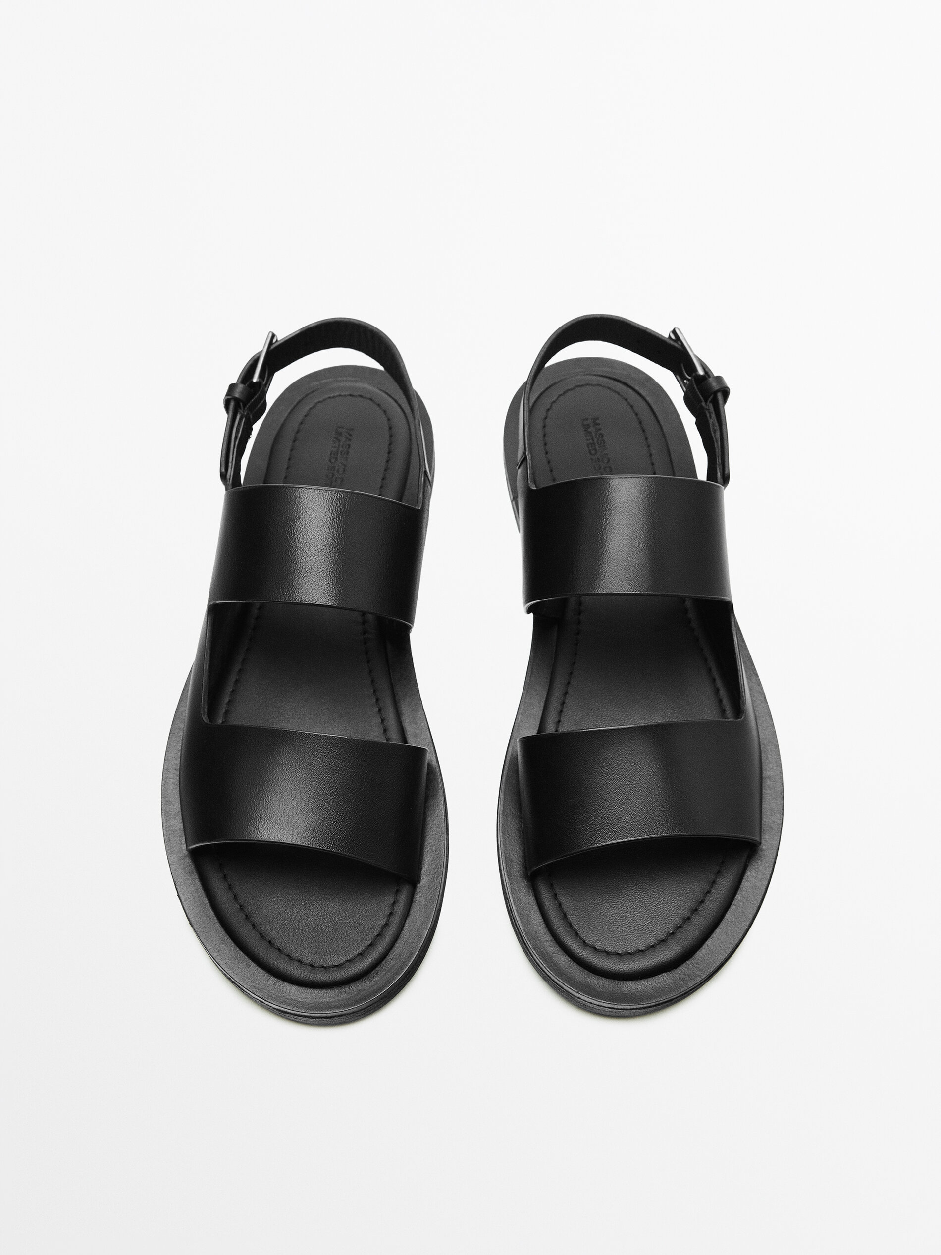 Black leather sandals Limited Edition Black Shoes Massimo
