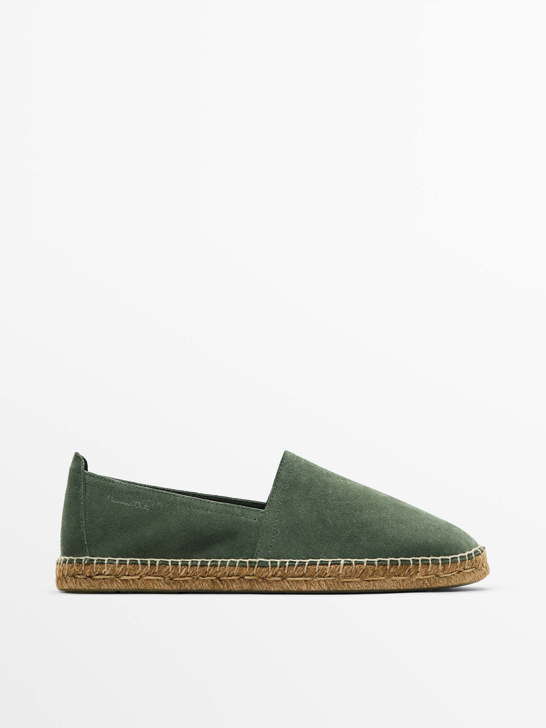 SPLIT SUEDE ESPADRILLES Green Shoes Massimo Dutti