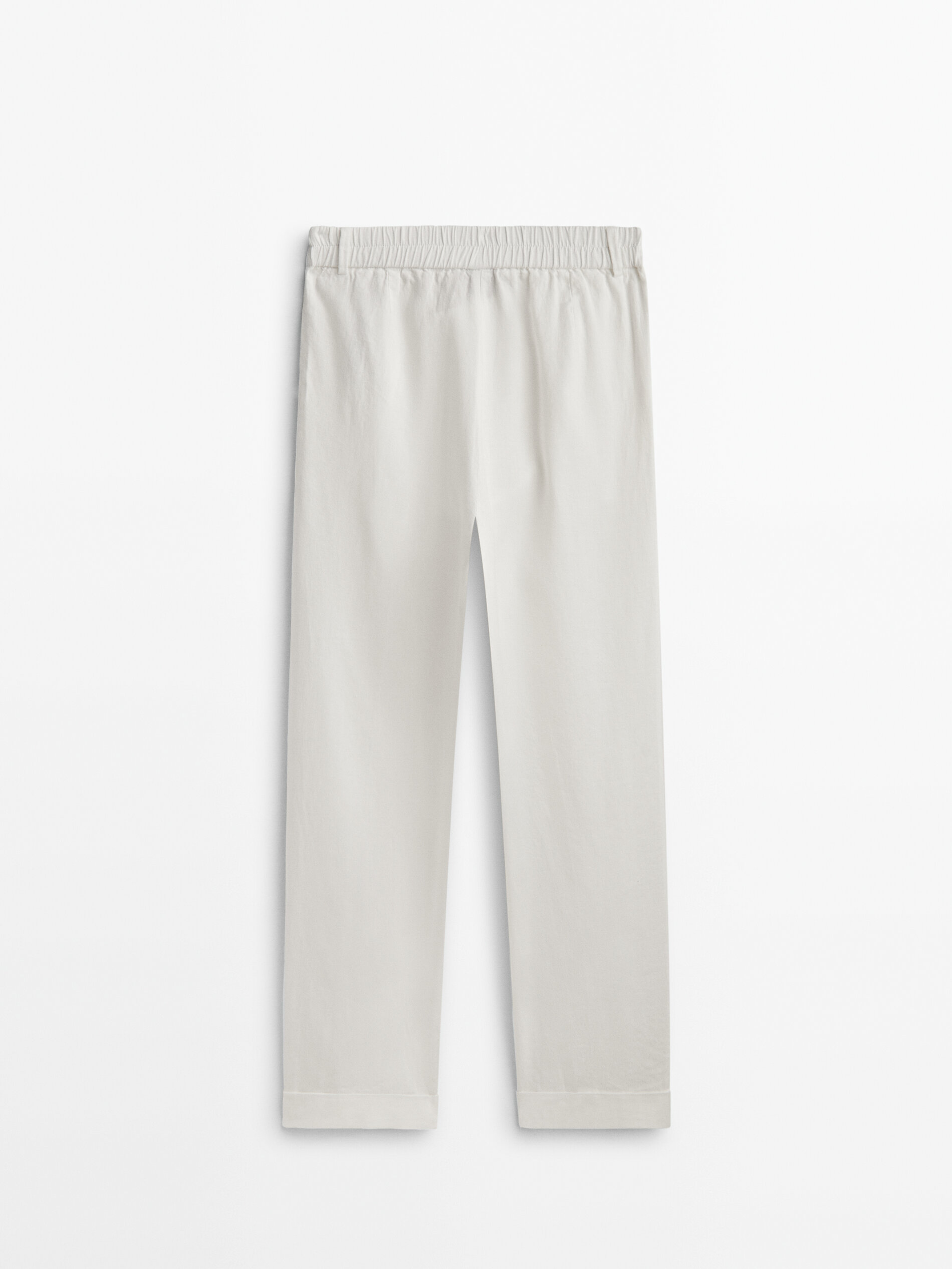 Linen and cotton blend trousers with double dart detail  Massimo Dutti