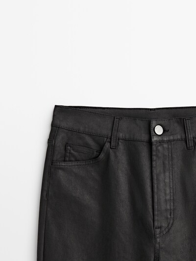 Højtaljede bukser med coating og lige - Massimo Dutti Denmark