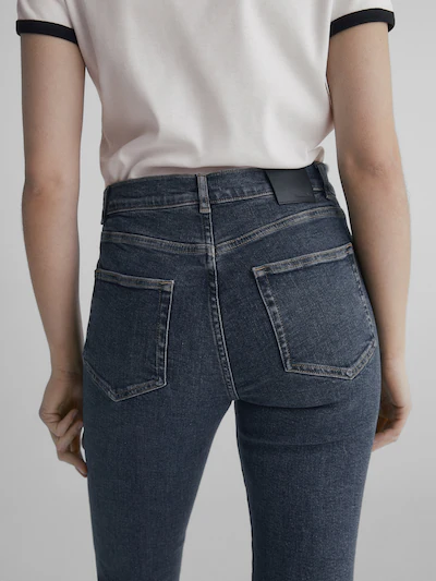 High-waist straight stretch jeans - Massimo Dutti United States of America