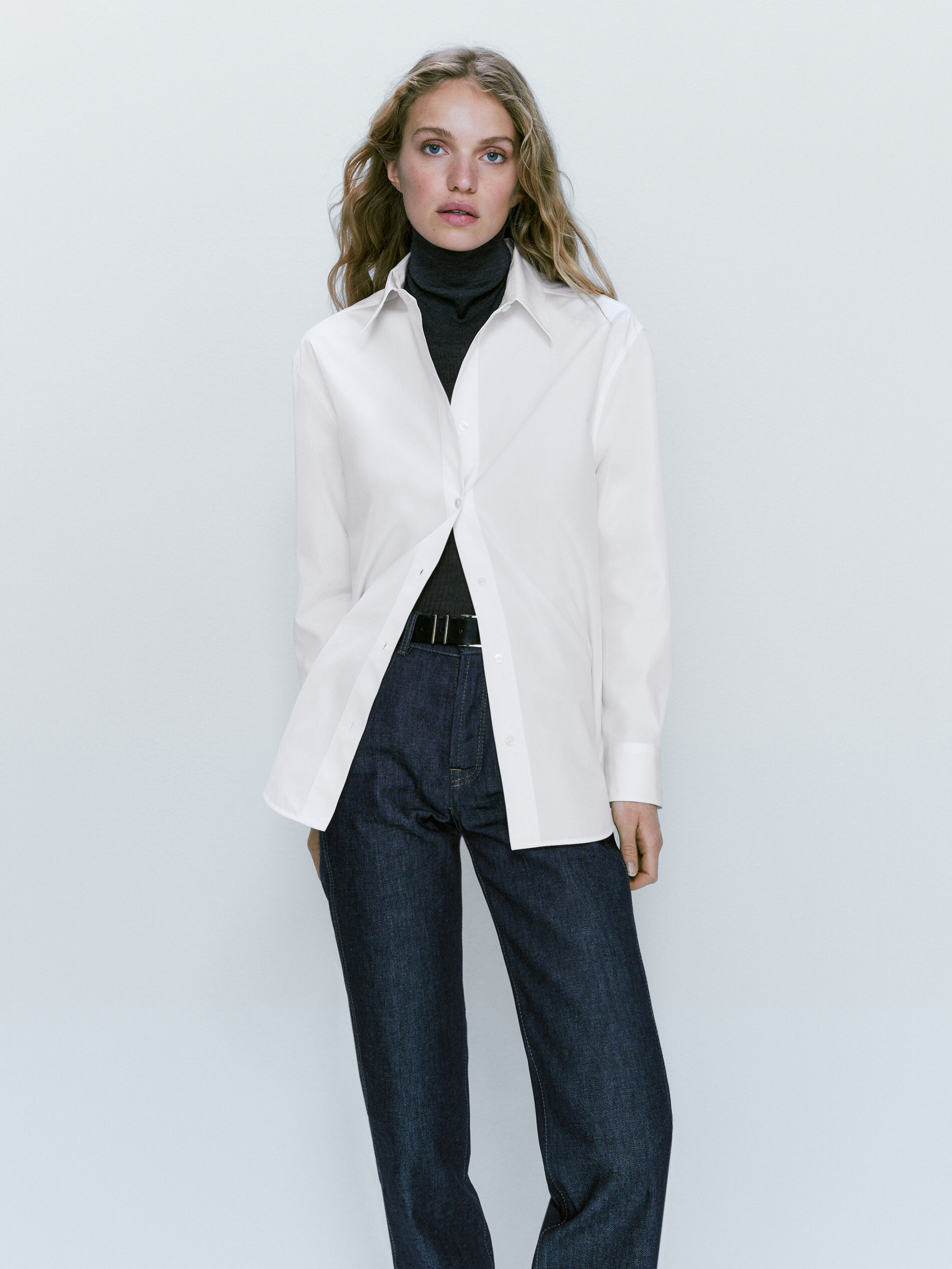 Camisas básicas blancas mujer Massimo Dutti España