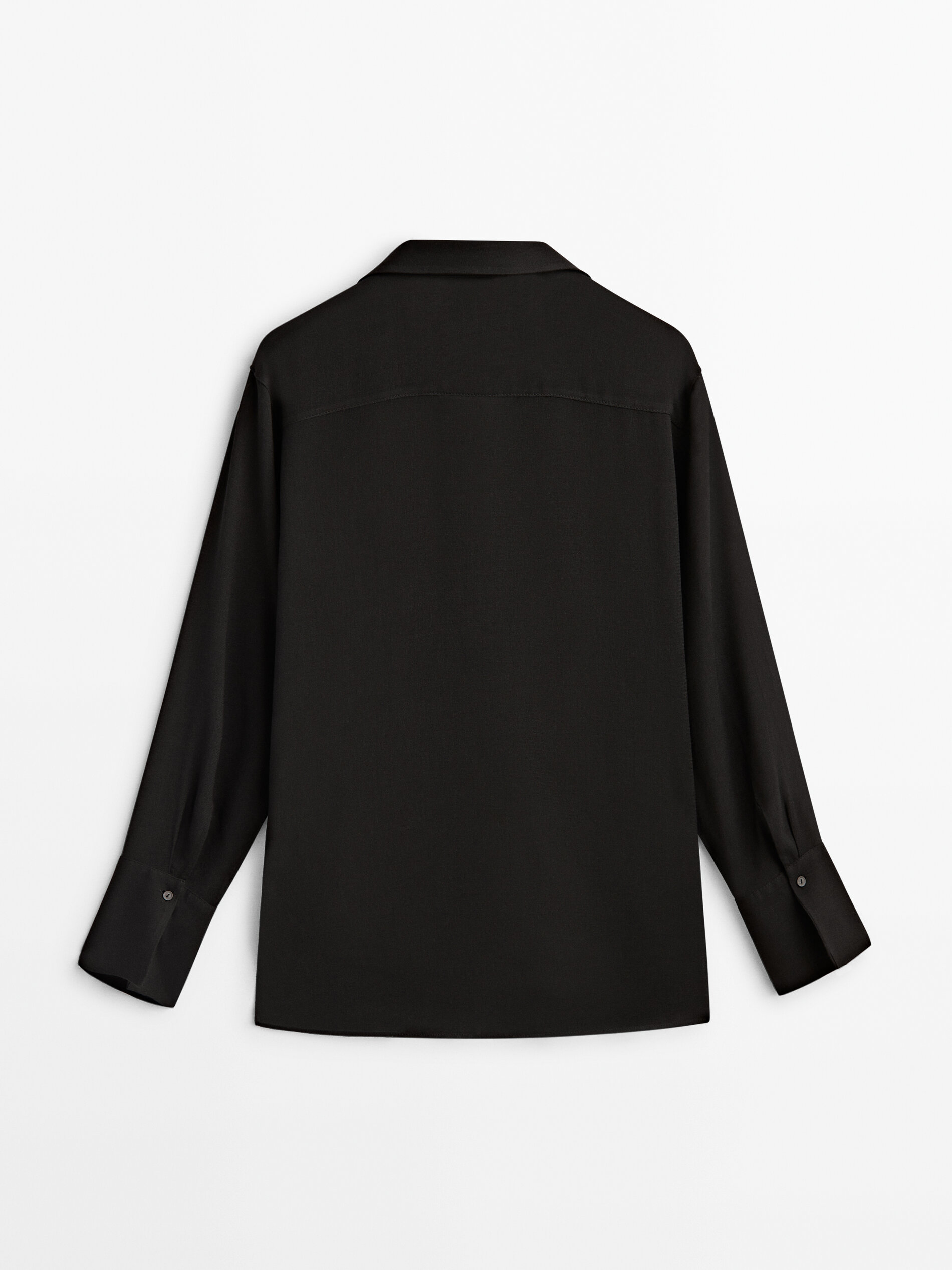 Camisa negra semi transparente - Massimo Dutti