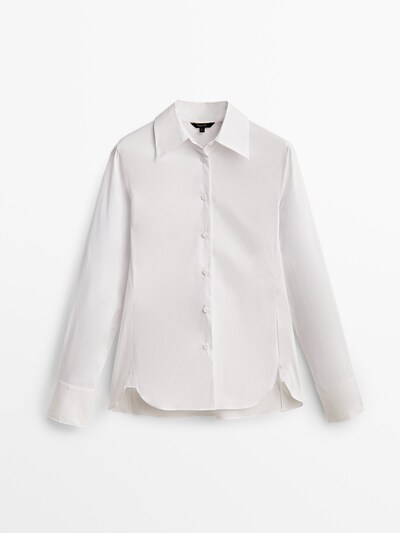 Zichzelf Sijpelen Herkenning Stretch popeline blouse - Massimo Dutti Nederland
