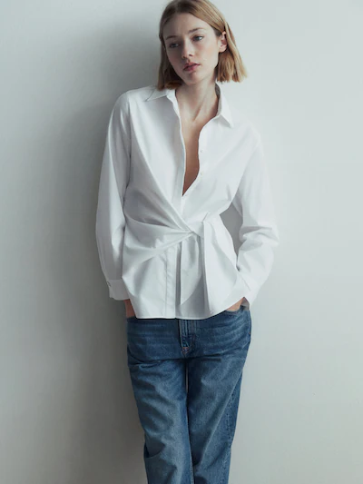 Camisas básicas blancas para mujer - Massimo Dutti España