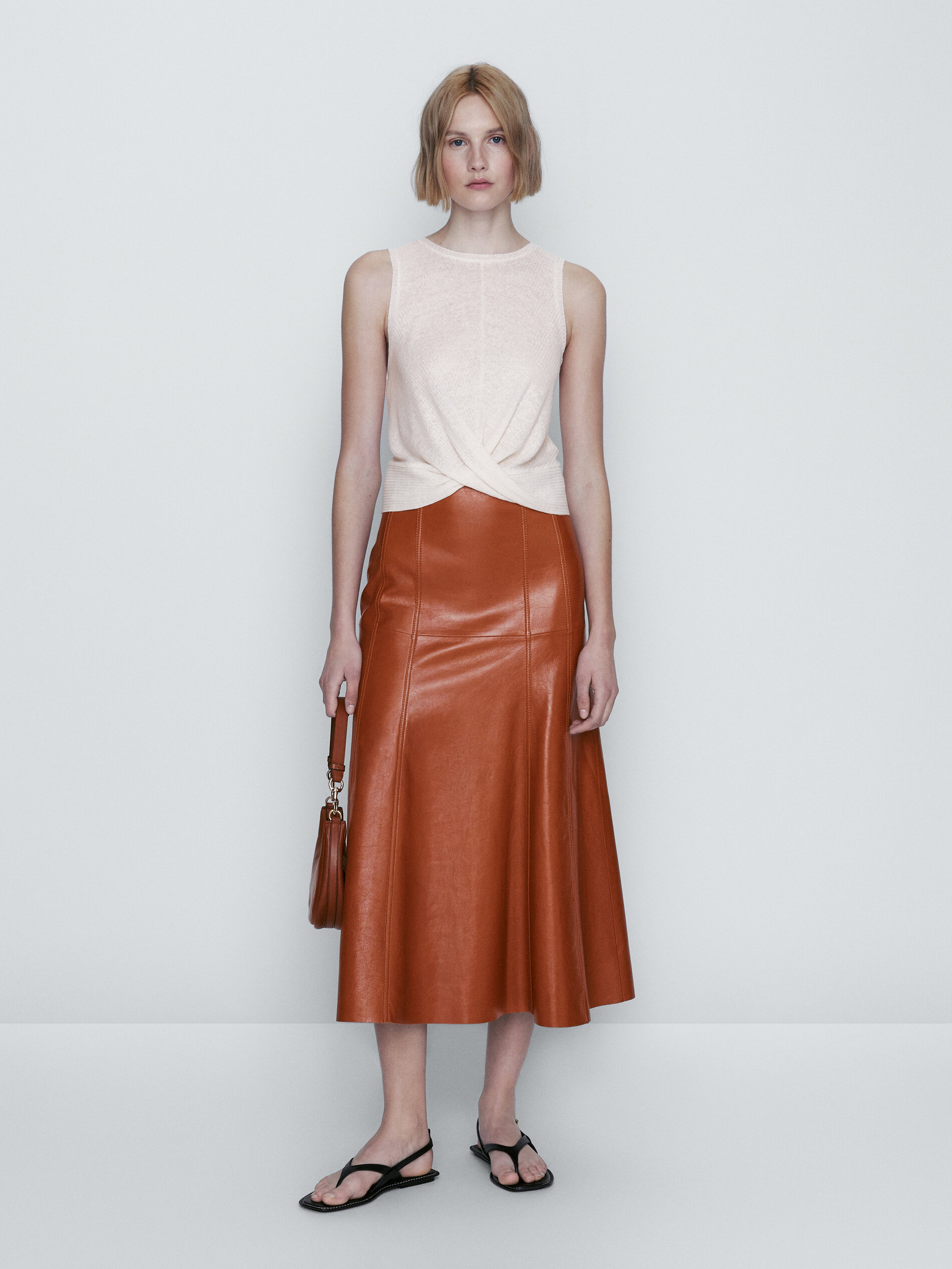 Falda larga napa costuras - Massimo España