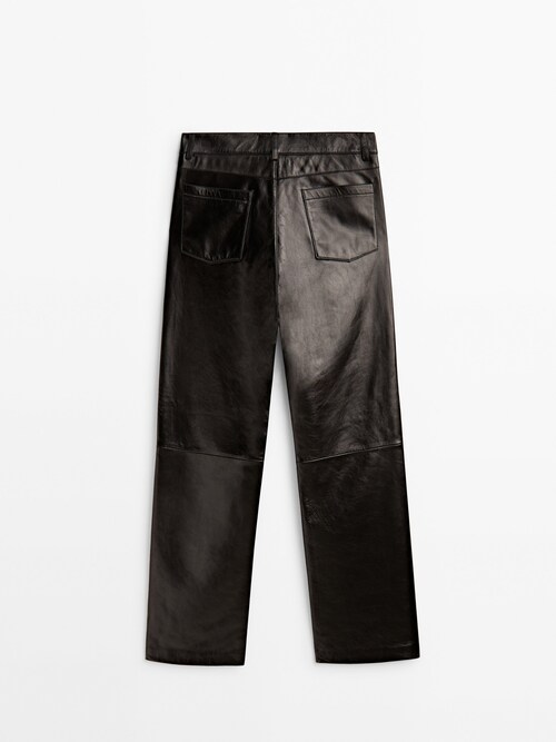 Pantalón negro piel - Massimo Dutti España