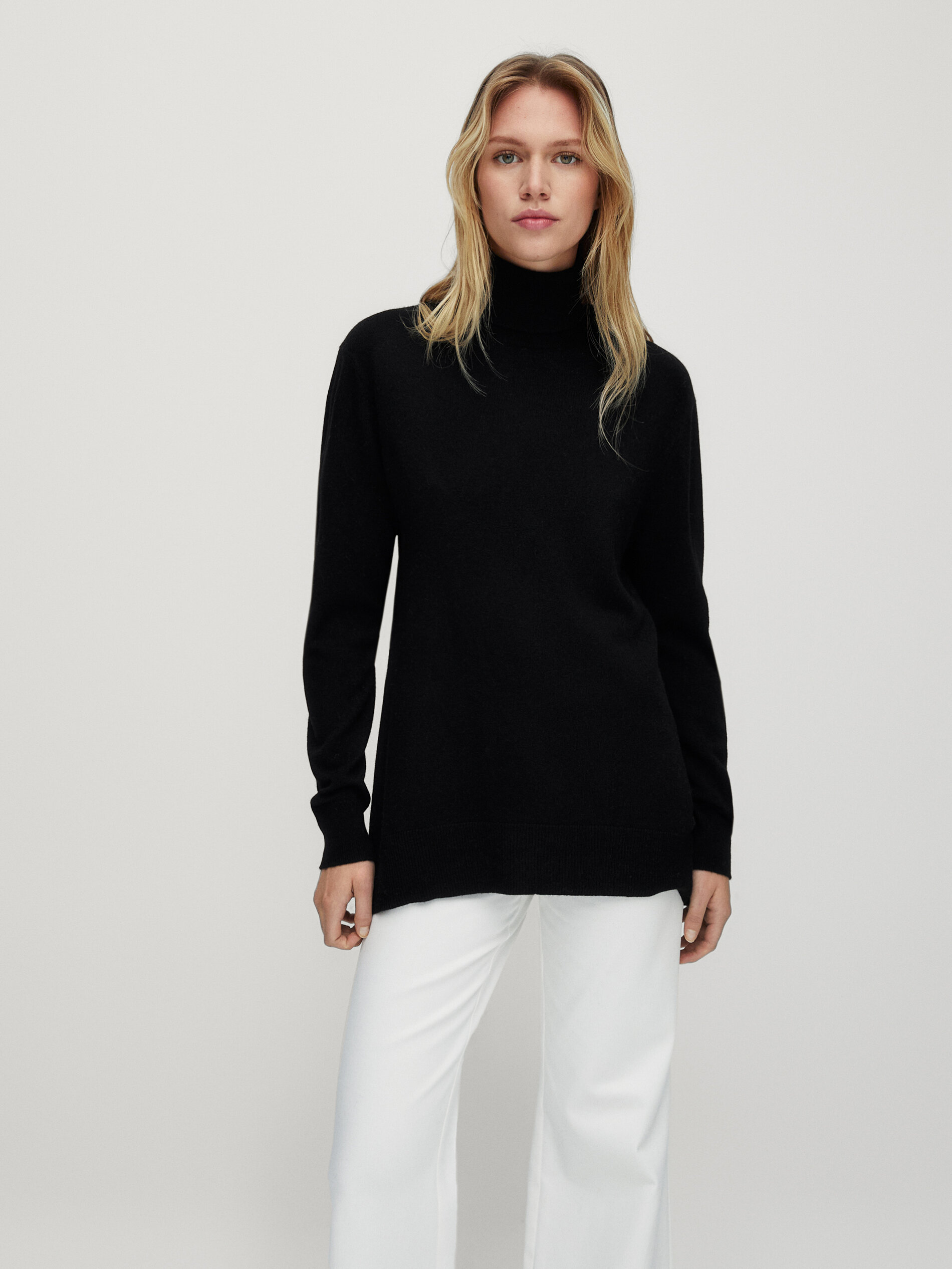 Jersey cuello alto cashmere - Massimo Dutti España