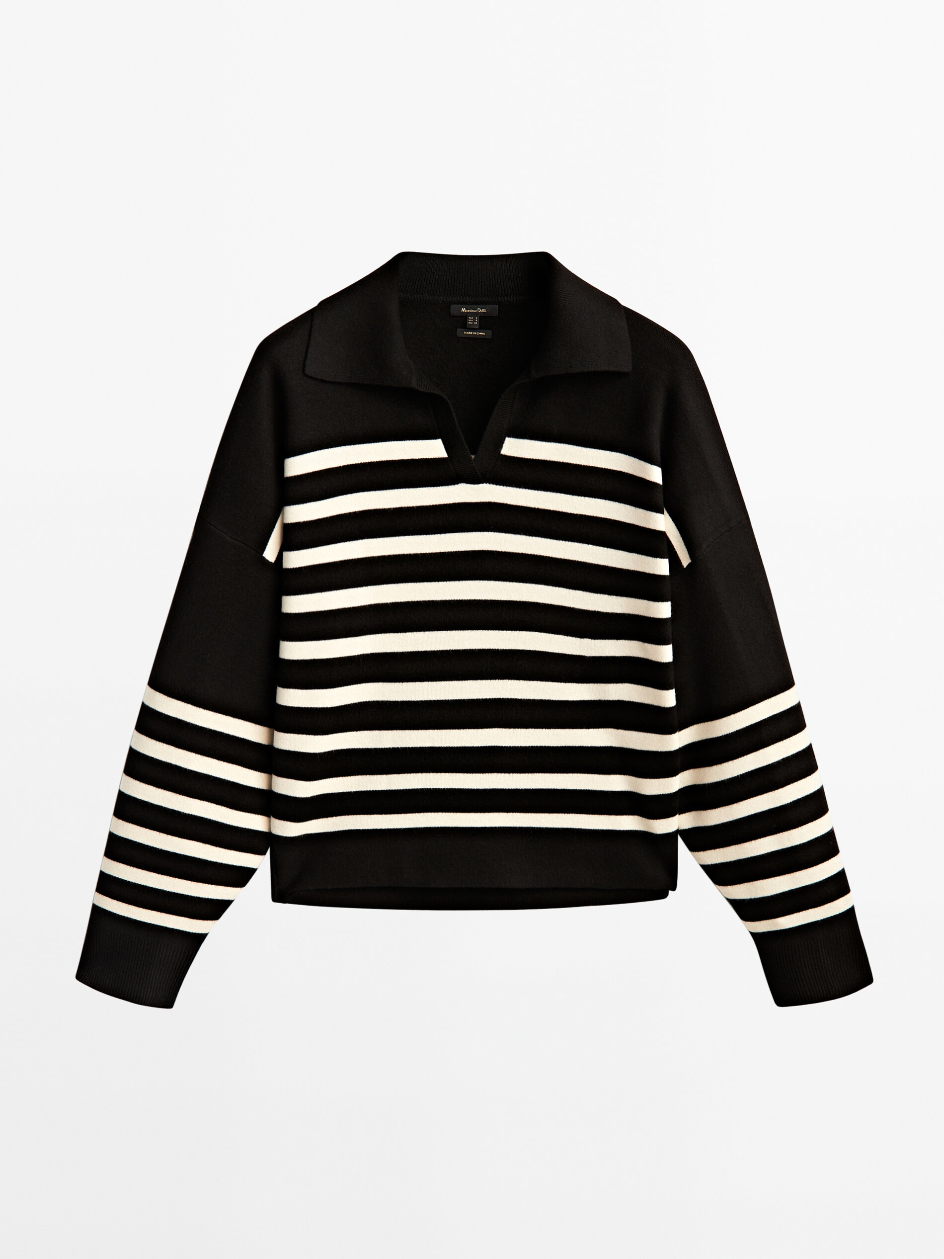 Jersey rayas cuello polo Massimo Dutti