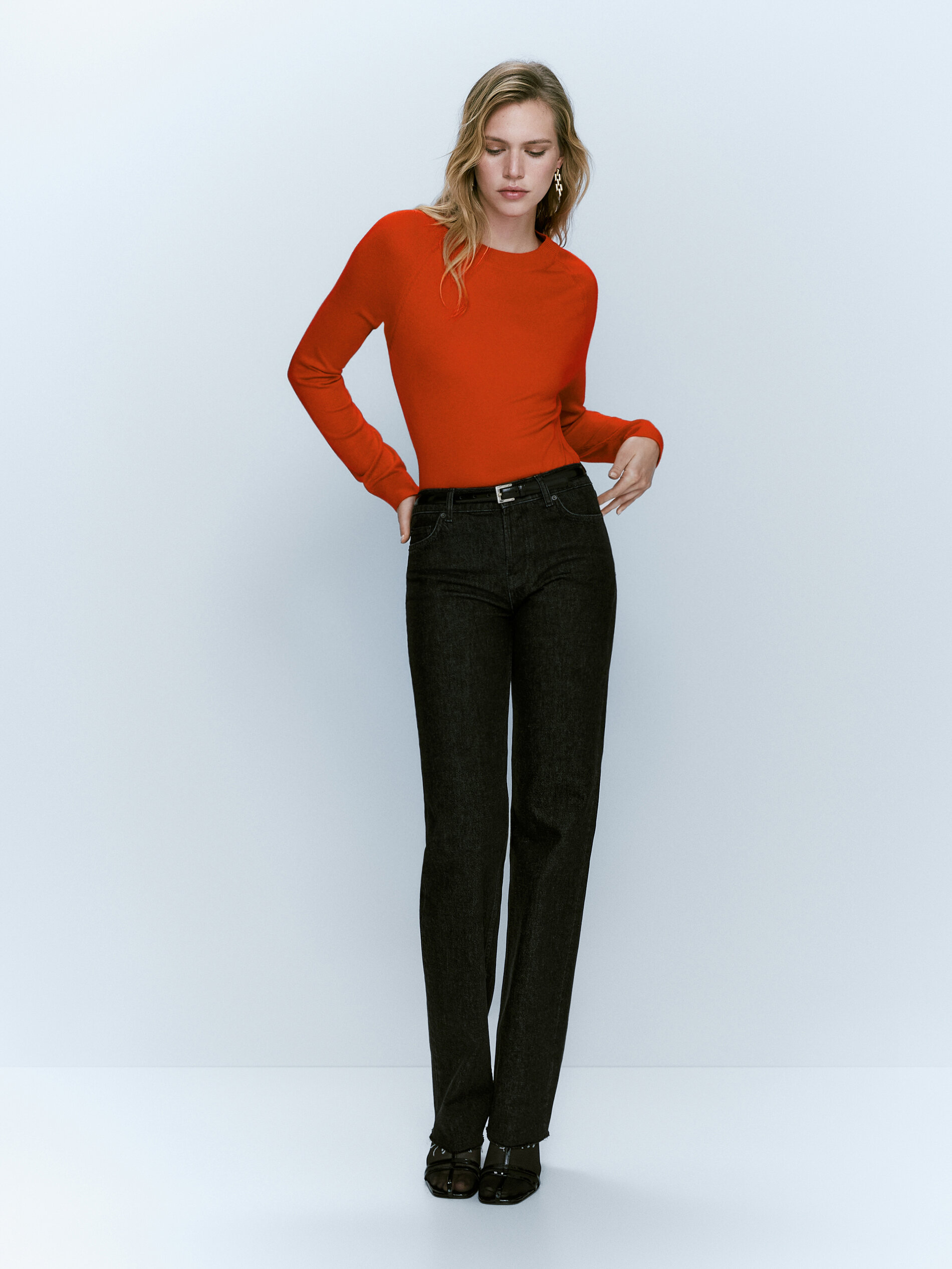 Wool and cashmere crew neck sweater Massimo Dutti Singapore