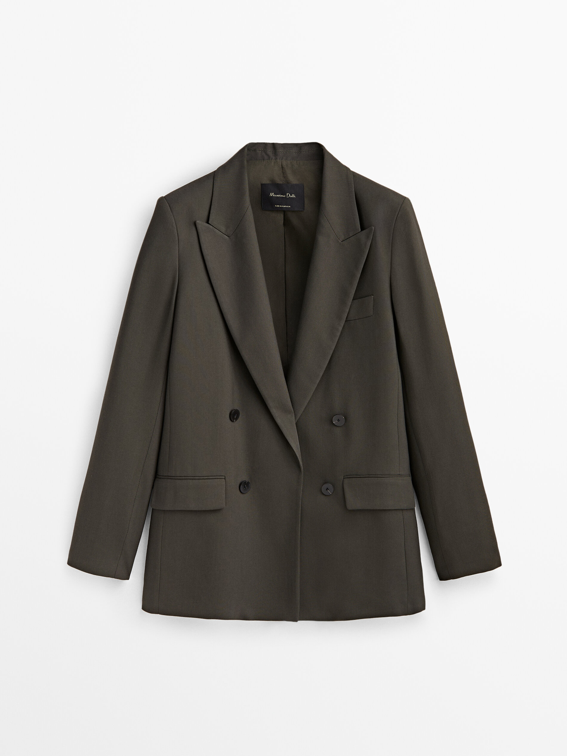 Mock double-breasted suit blazer - Massimo Dutti Canada