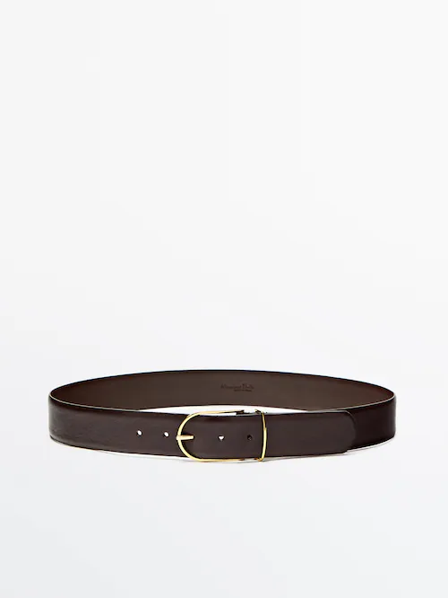 Cinturón piel dorada - Massimo España