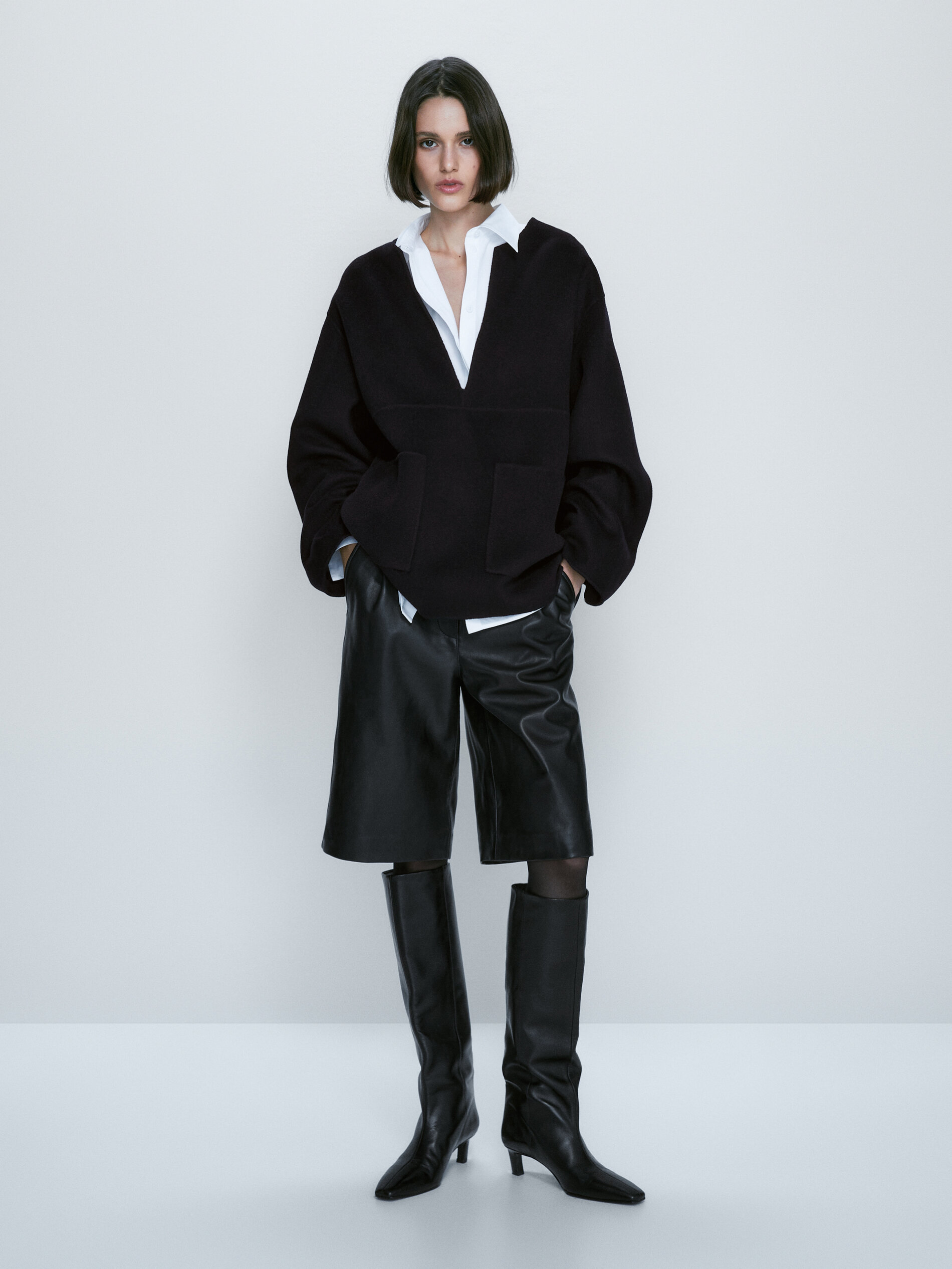 Abrigo lana botones dorados - Massimo Dutti España