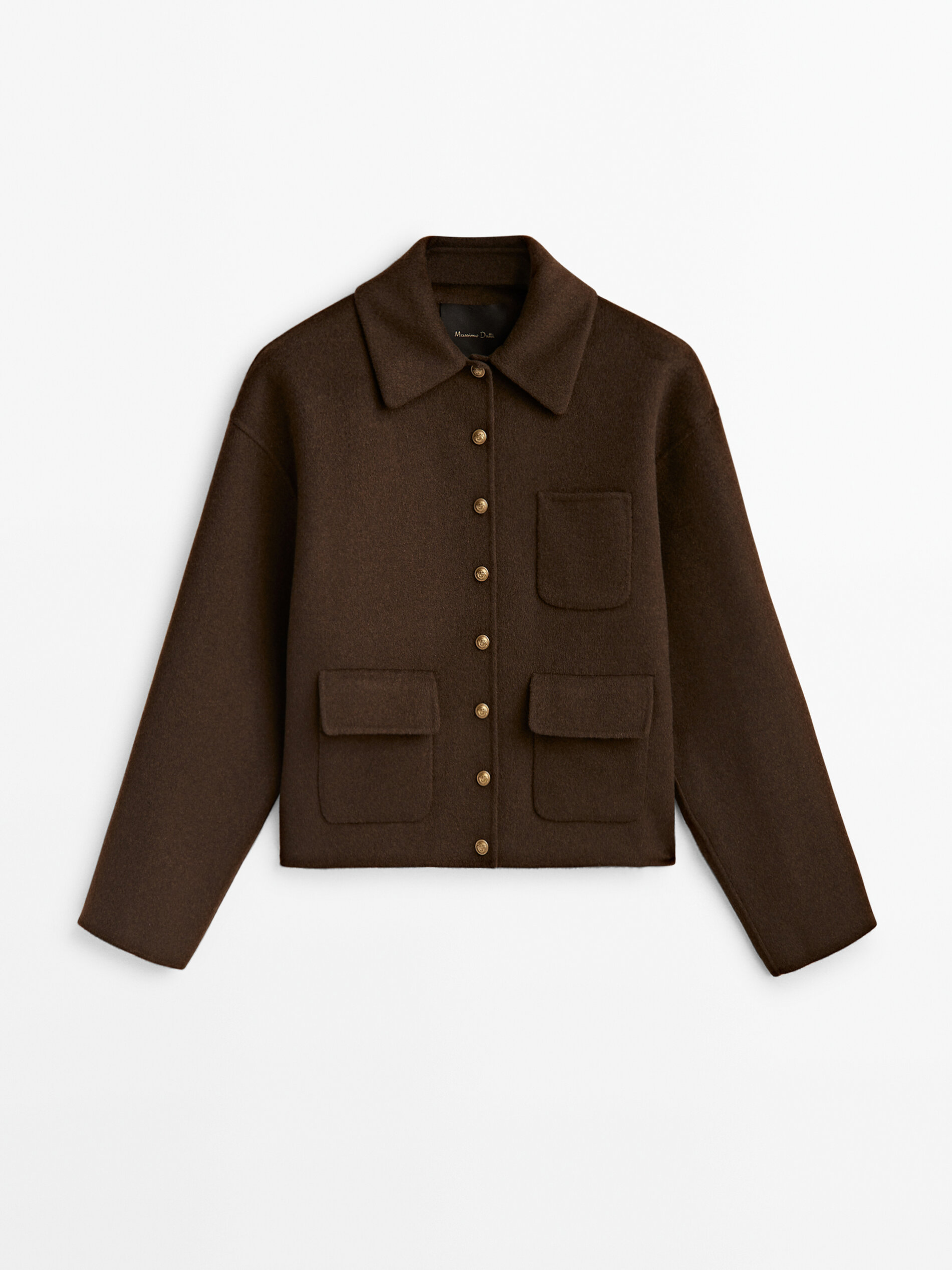 Abrigo lana botones dorados - Massimo Dutti España