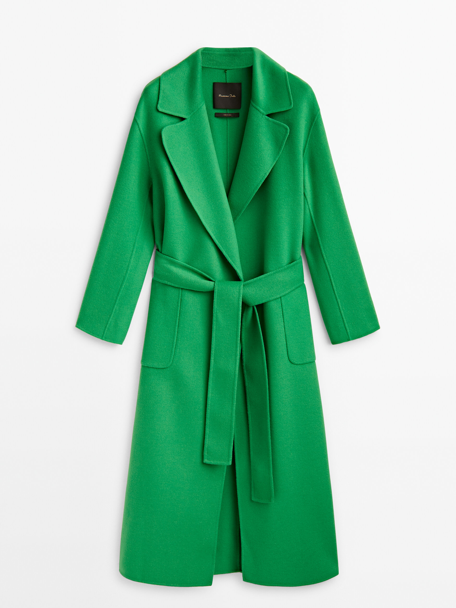 abrigo verde lana massimo dutti