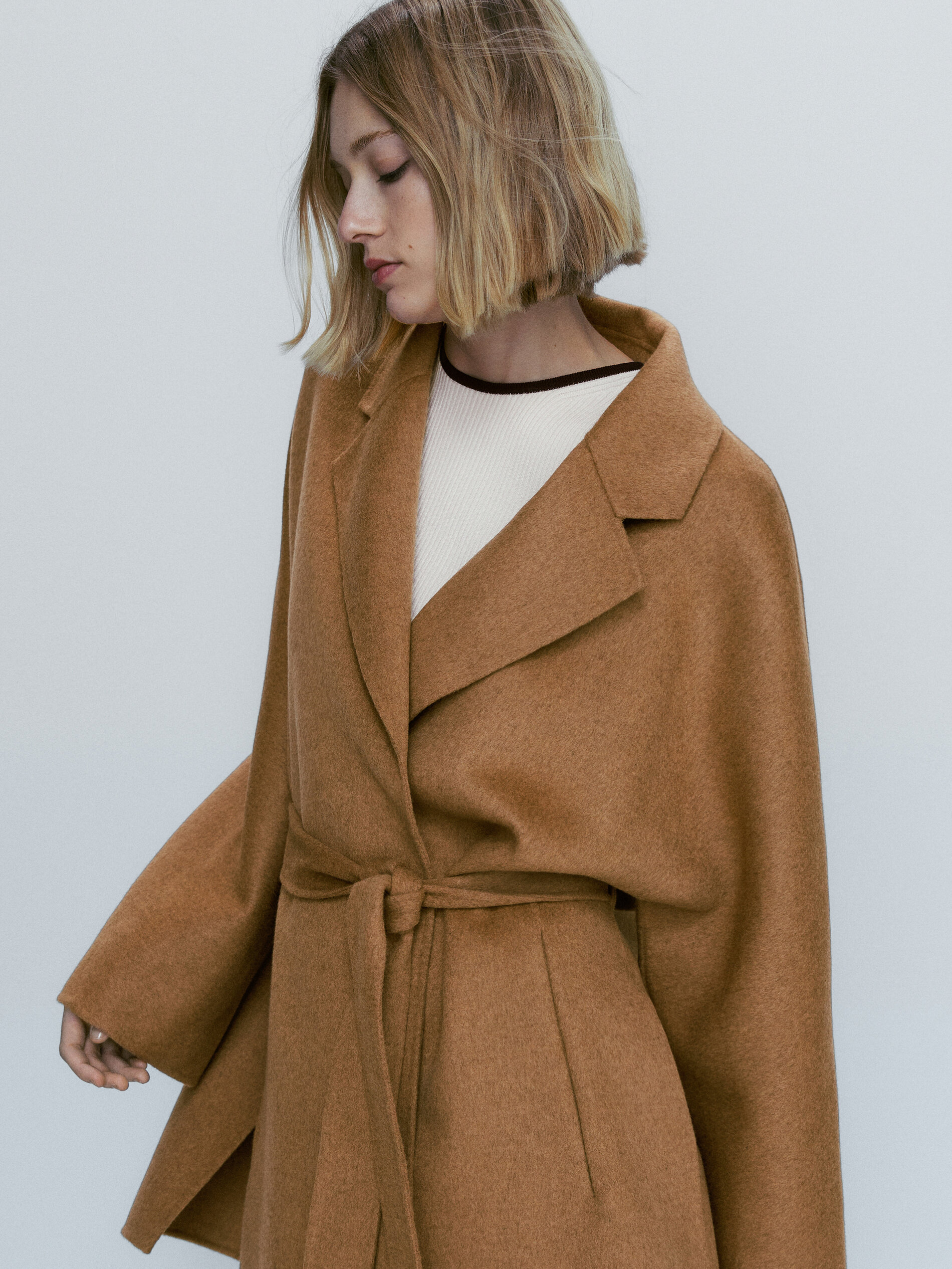 massimo dutti belted coat