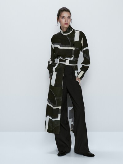 Familielid Slaapzaal financiën Buttoned geometric print dress - Massimo Dutti United States of America