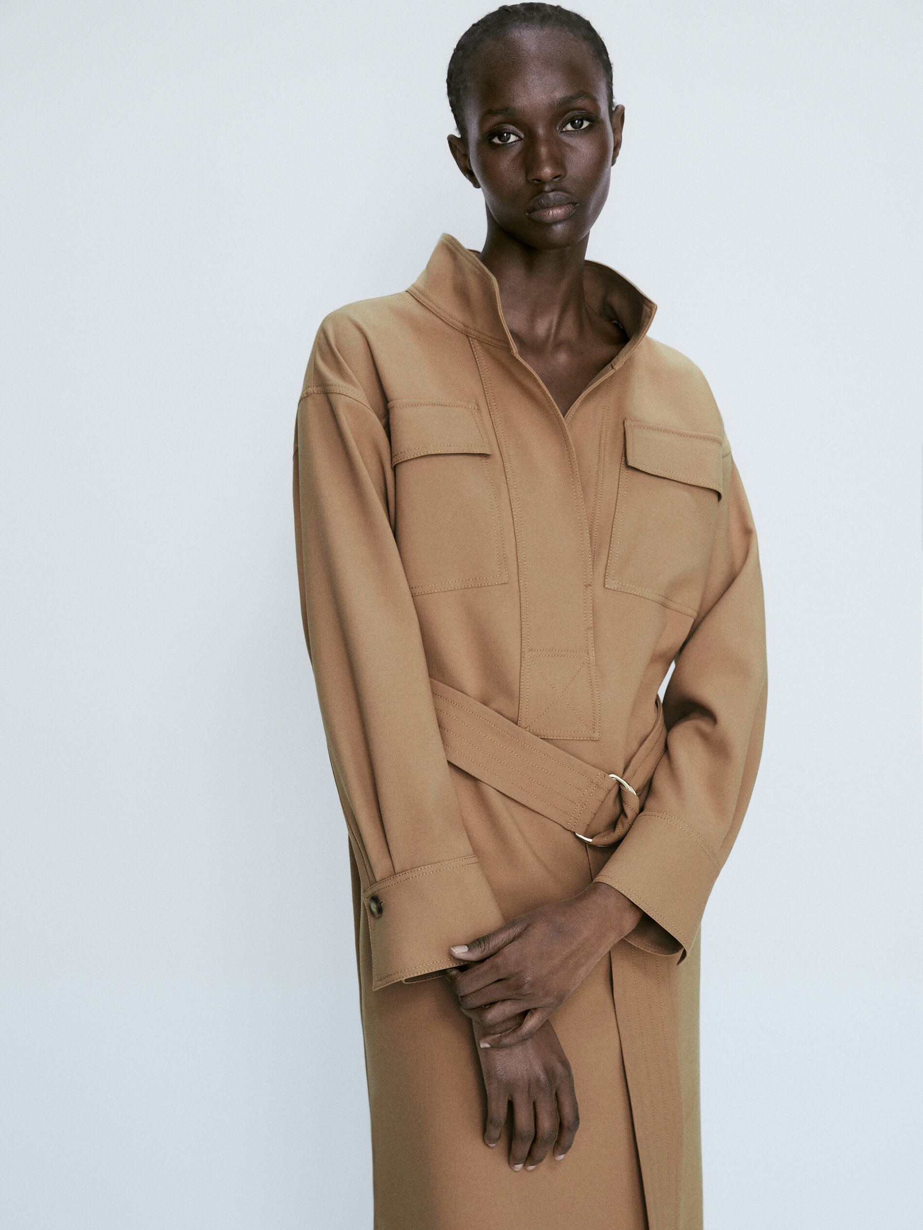 massimo dutti belted coat