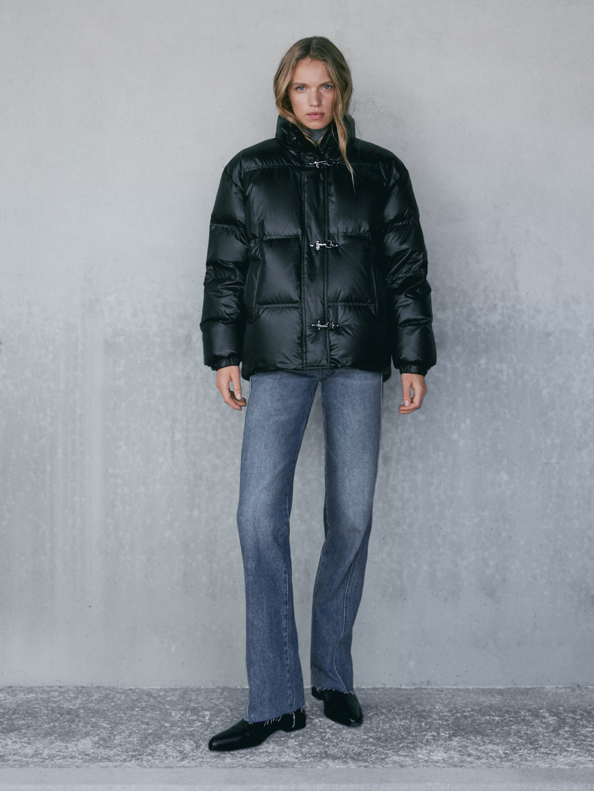 Chaqueta acolchada relleno plumón y - Massimo Dutti España