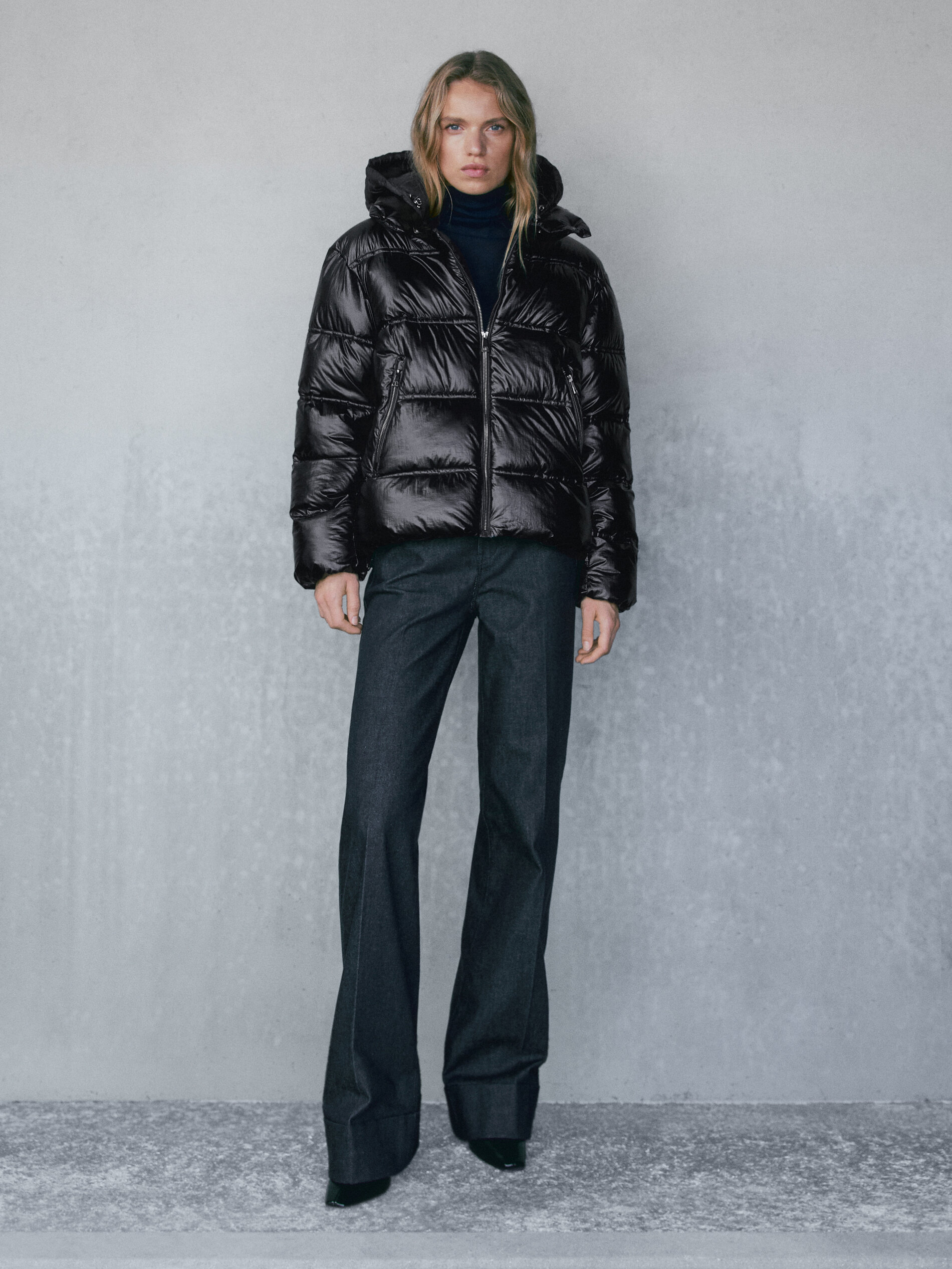 Chaqueta capucha contraste - Massimo Dutti España