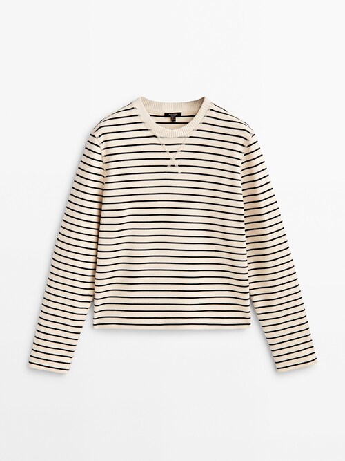 Línea de visión Amado Indomable Striped cotton blend sweatshirt - Massimo Dutti Ecuador