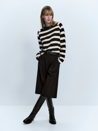 마시모두띠 스웻셔츠 Massimo Dutti 100% cotton striped sweatshirt,CREAM