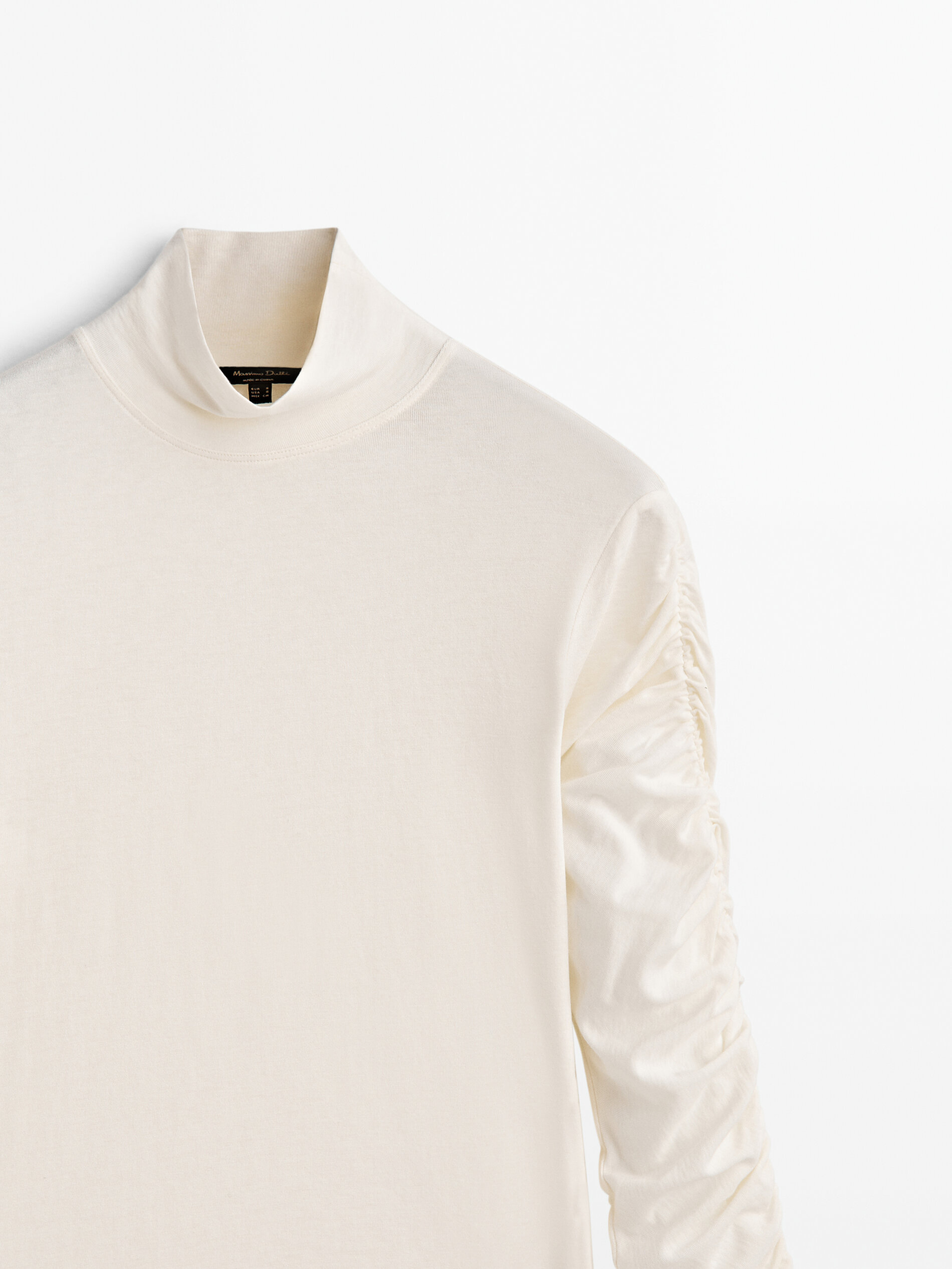 Camiseta manga frunces - Massimo Dutti Worldwide