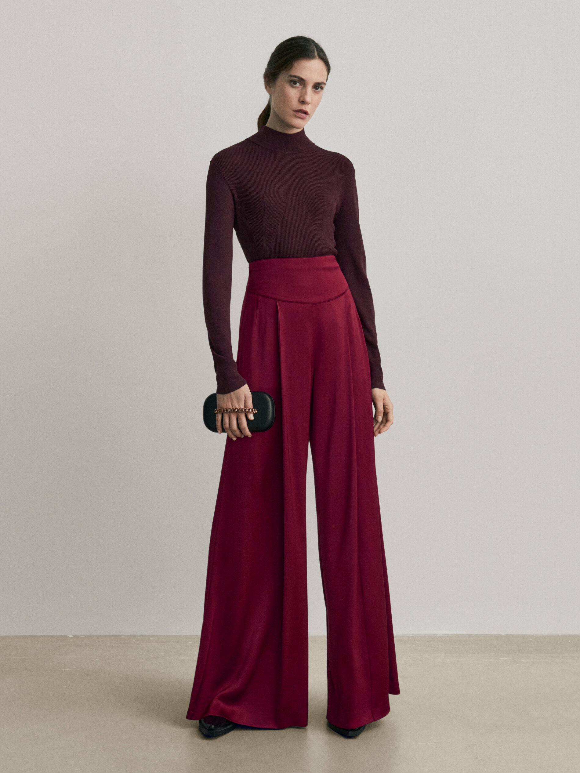 massimo dutti wide leg pants