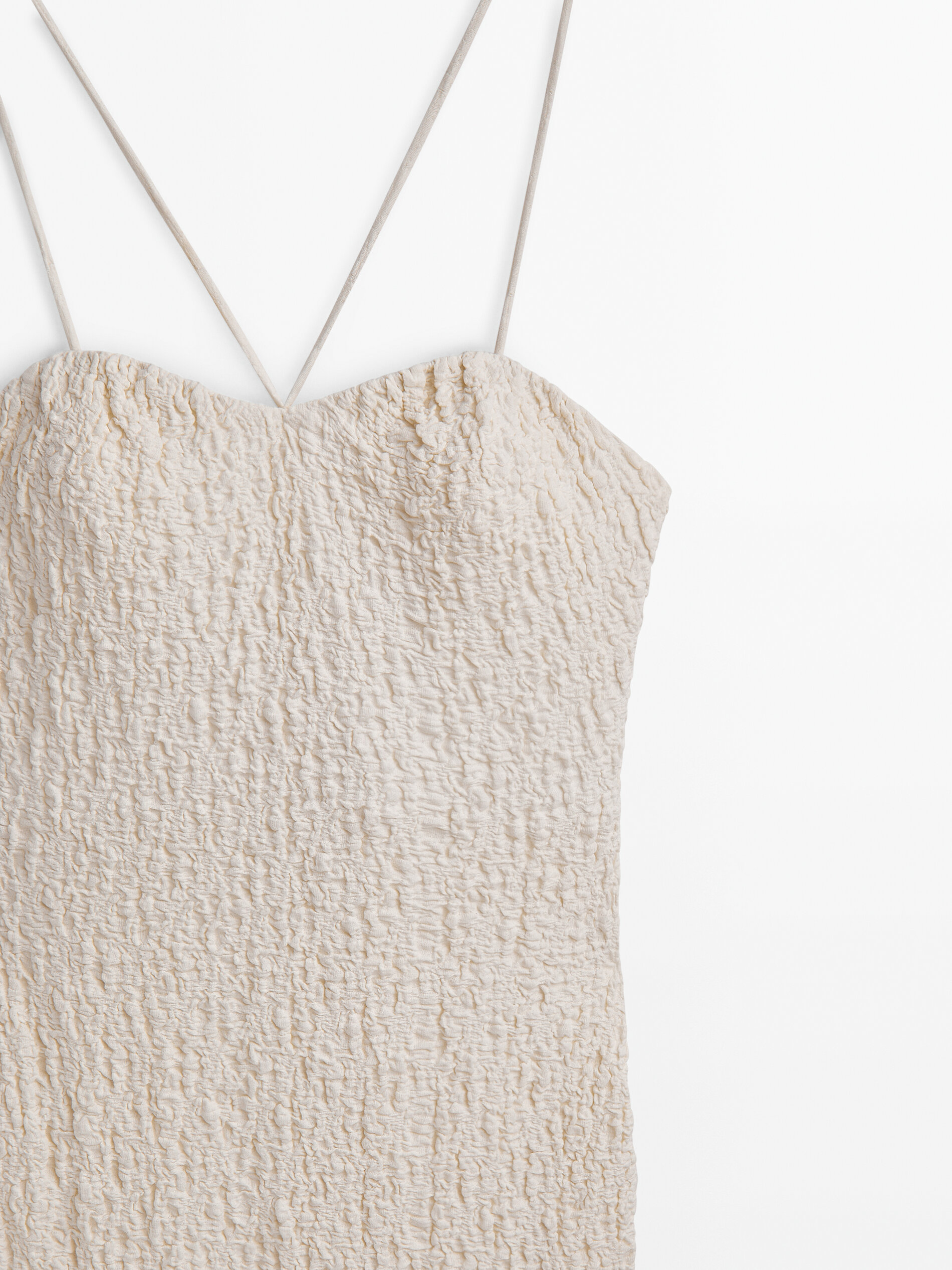 Strappy corsetry-inspired textured dress - Studio - Massimo Dutti