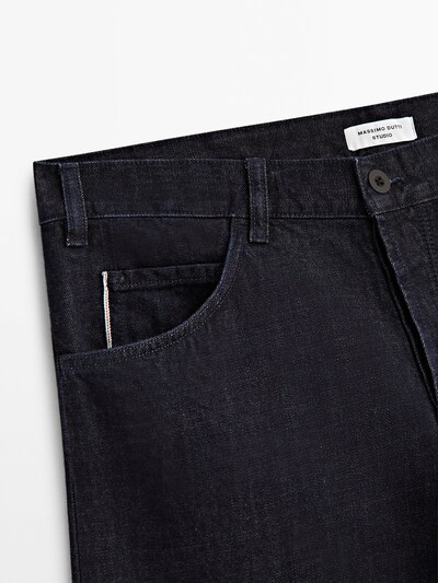 Knop I virkeligheden tjære Straight fit jeans med forstærket, invendig søm - Studio - Massimo Dutti  Denmark