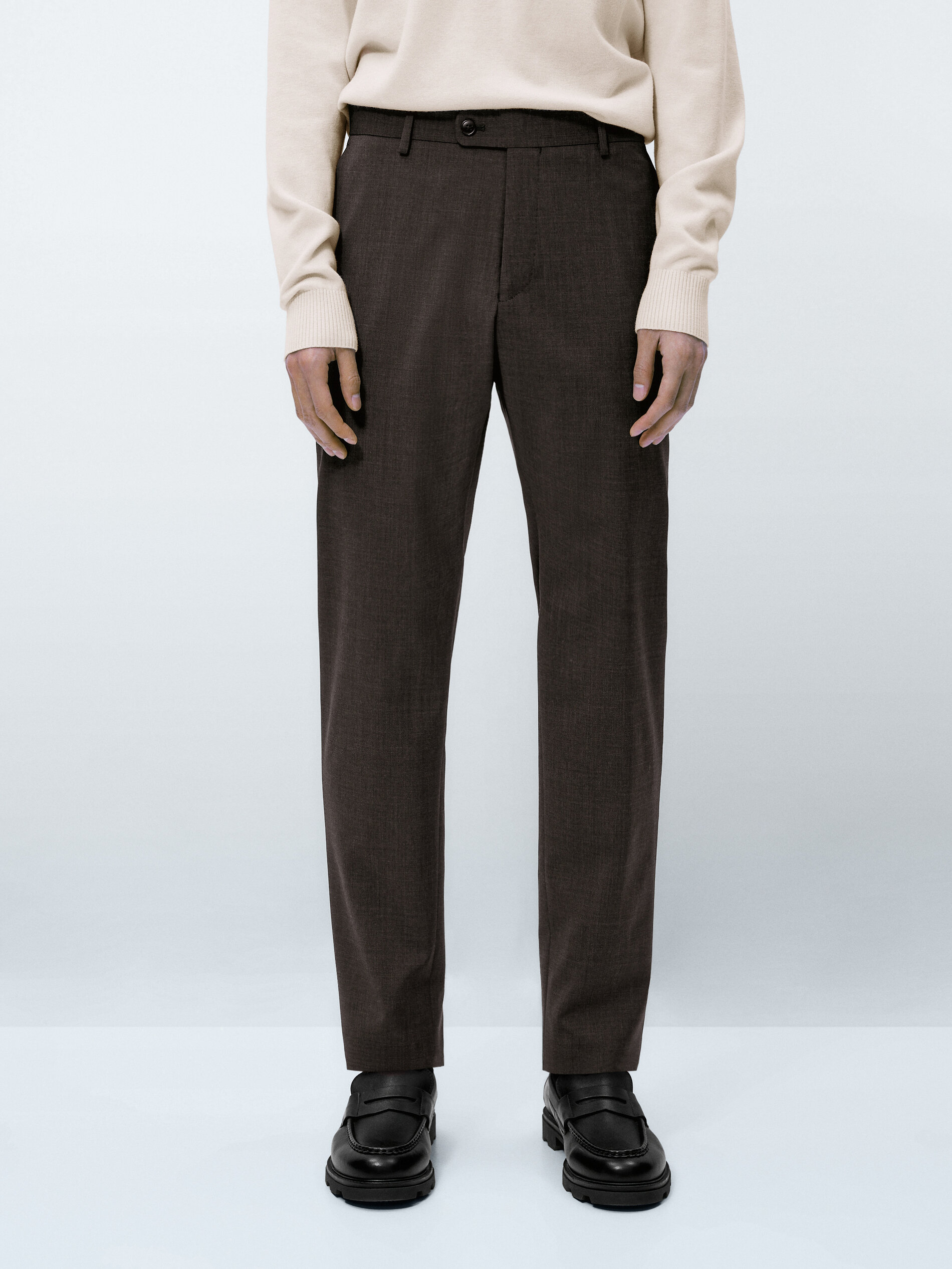 100 WOOL SUIT TROUSERS  camel  ZARA India